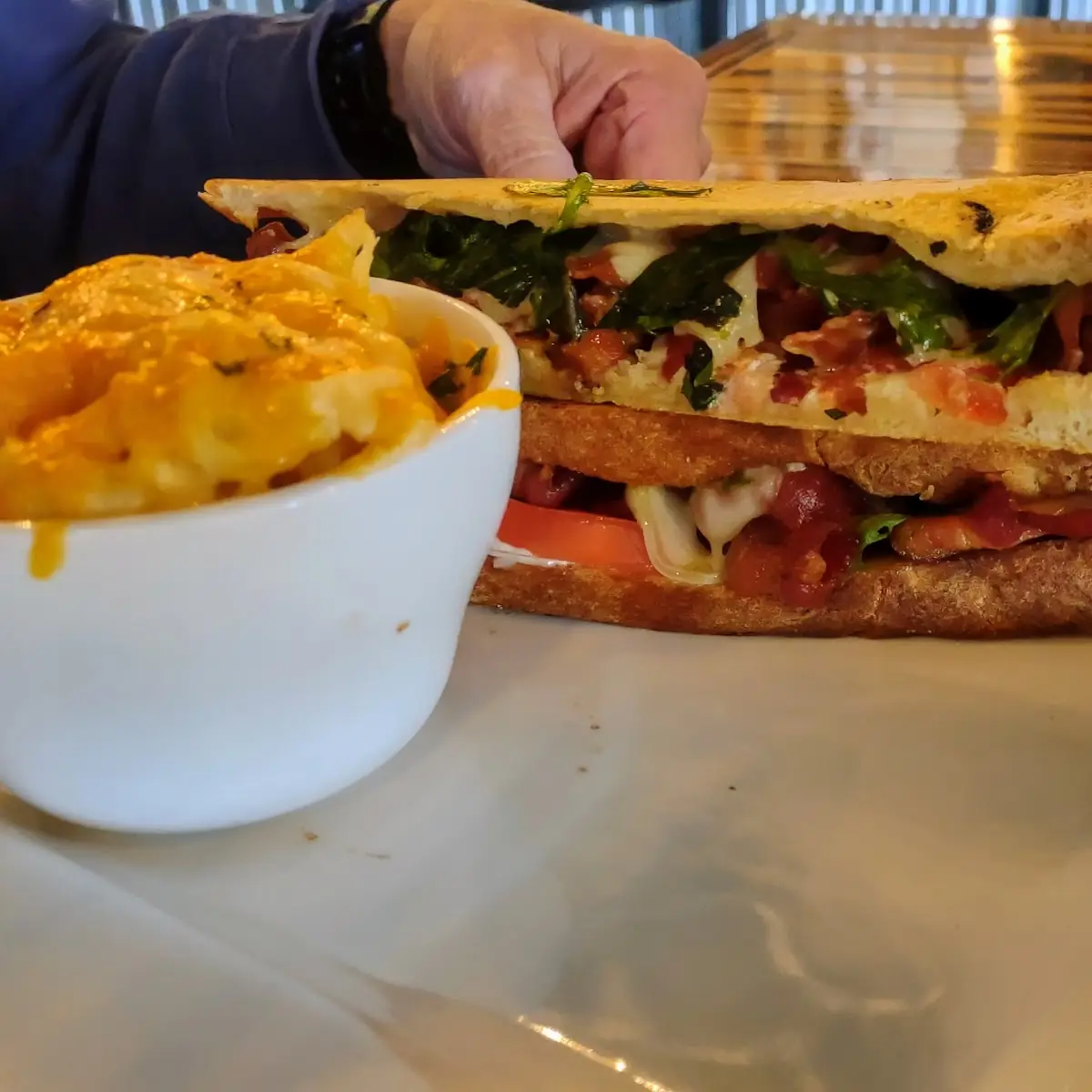 blt Panini with Mac and Cheese