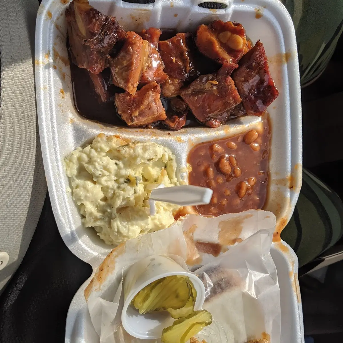 Rib Tips Potato Salad Baked Beans