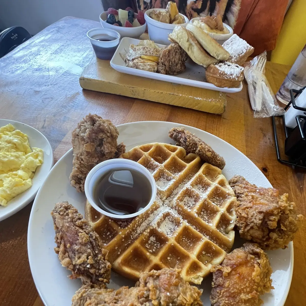 Chicken and Waffles Side of Scrambled Eggs