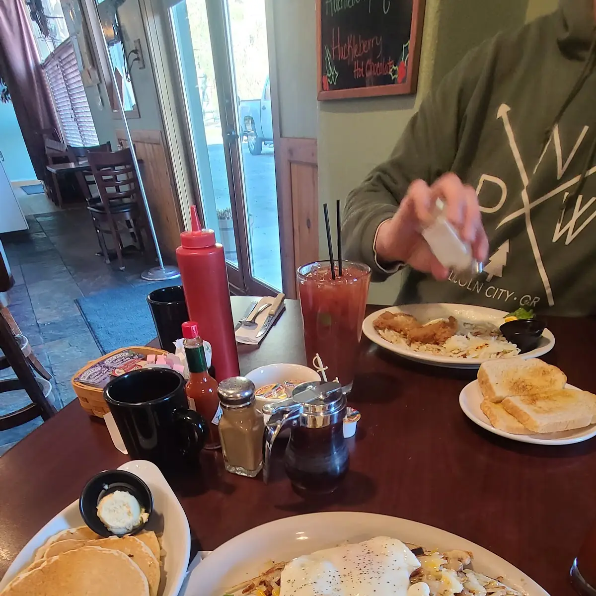 Pancakes and Matt's Special with Fried Eggs