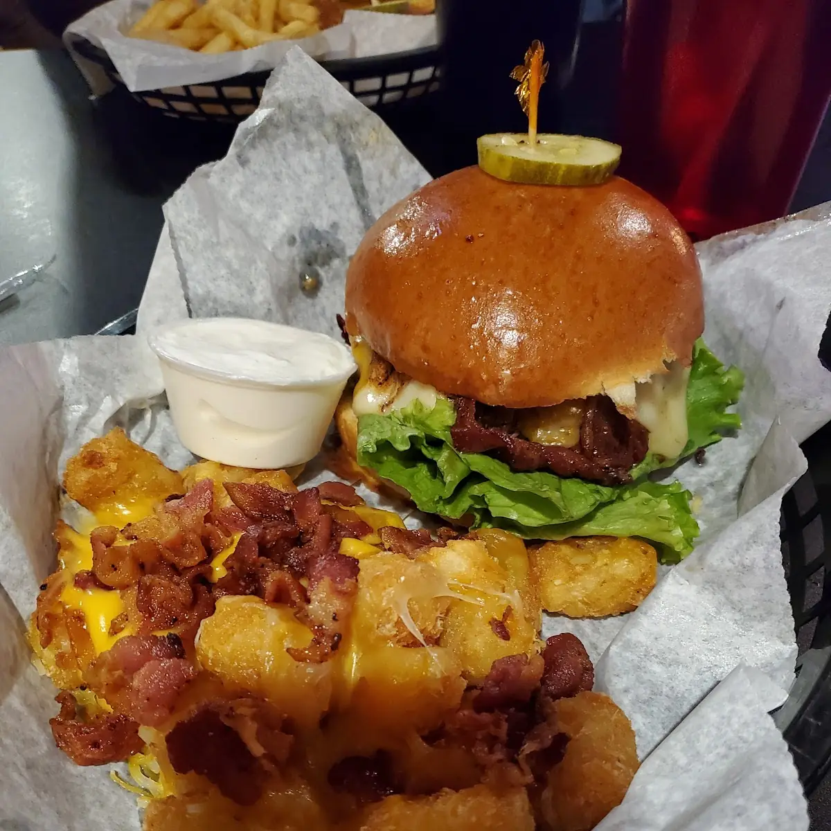 Cheeseburger and Loaded Tots