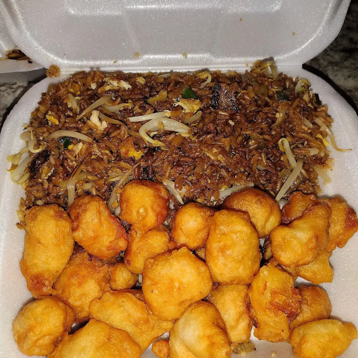 Sweet and Sour Chicken and Egg Fried Rice