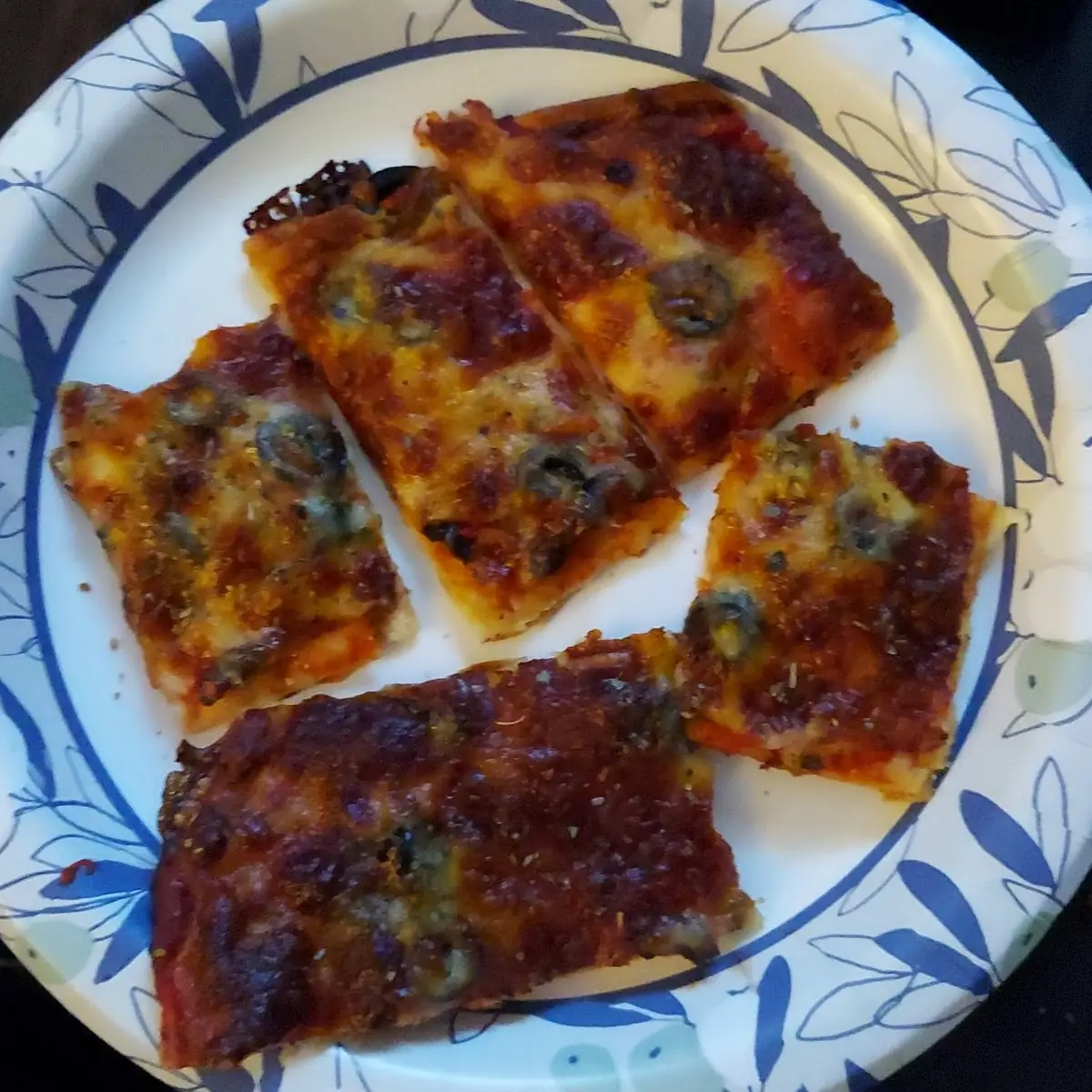 Thin Crust Cheese Pizza and Black Olives Pizza