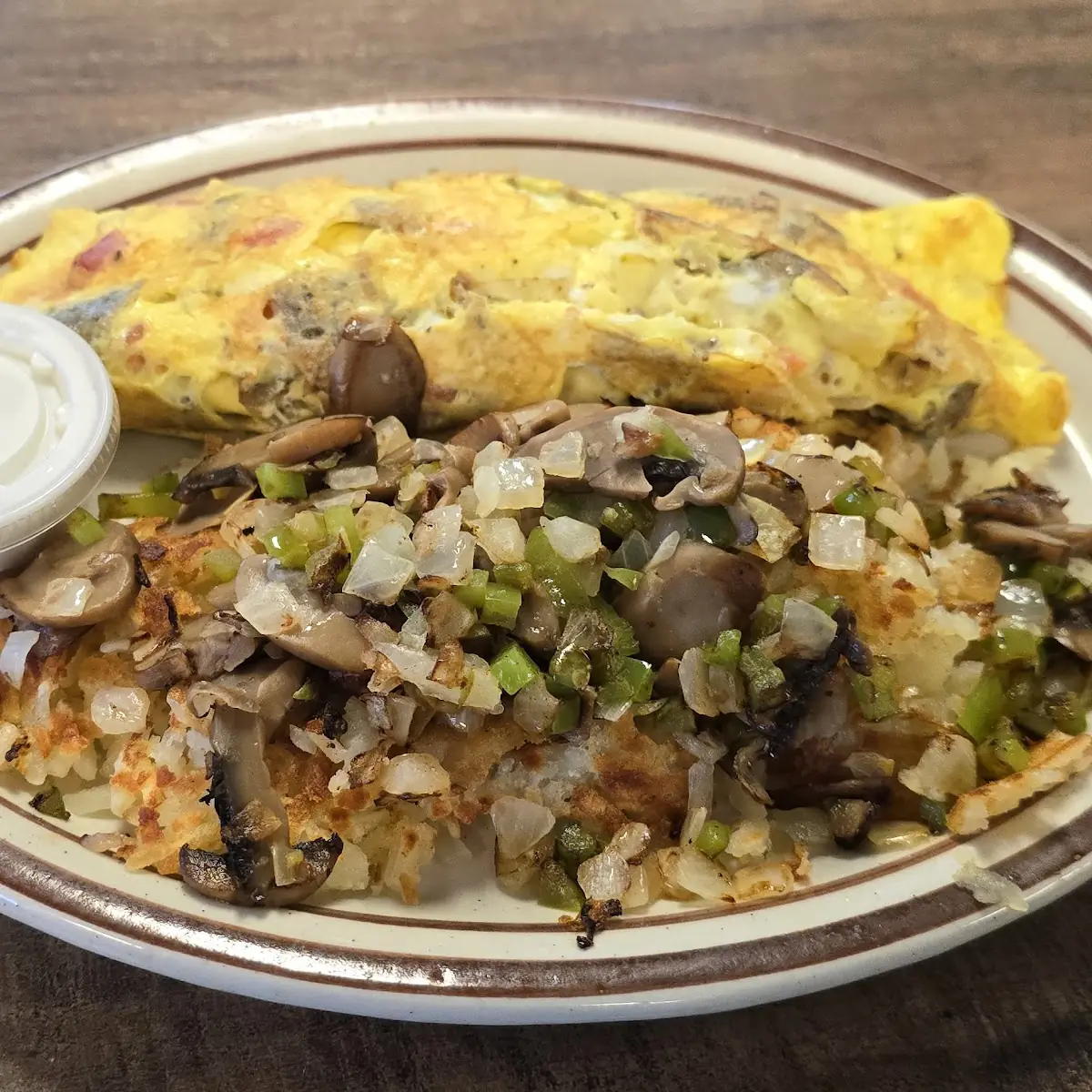 Western Omelette with Loaded Hash Browns