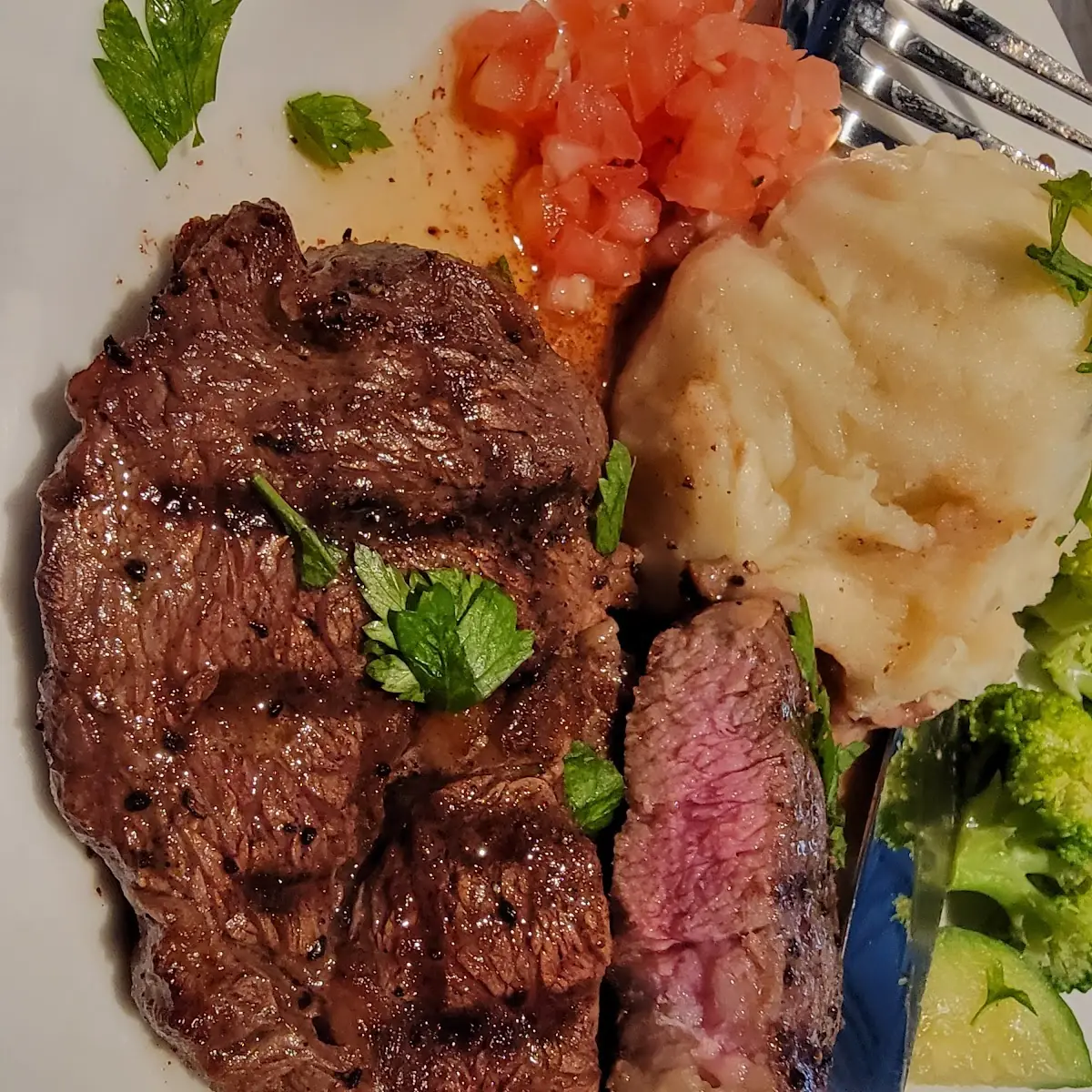 Ribeye Steak Served Medium Rare