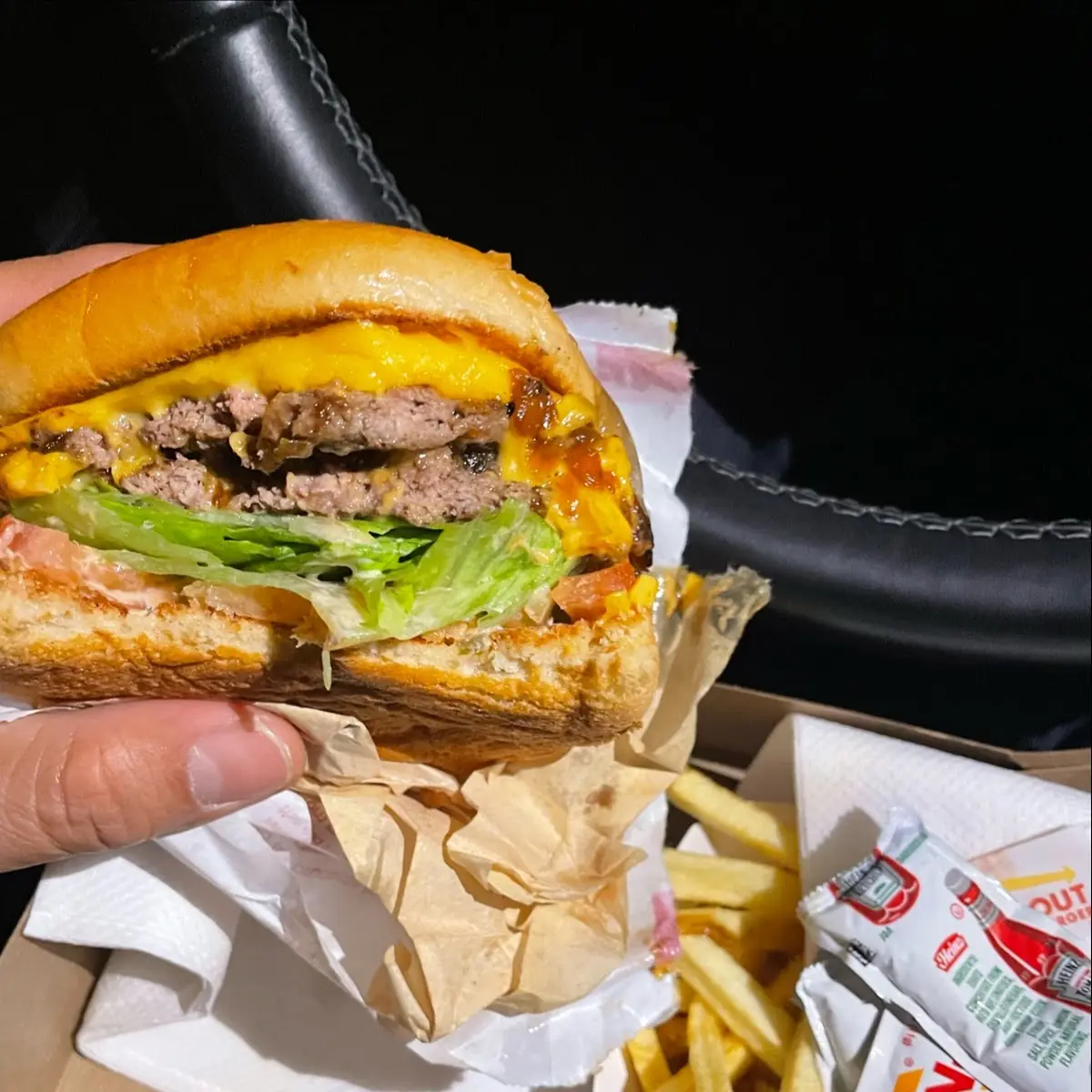 Double Cheese Burger with Grilled Onions