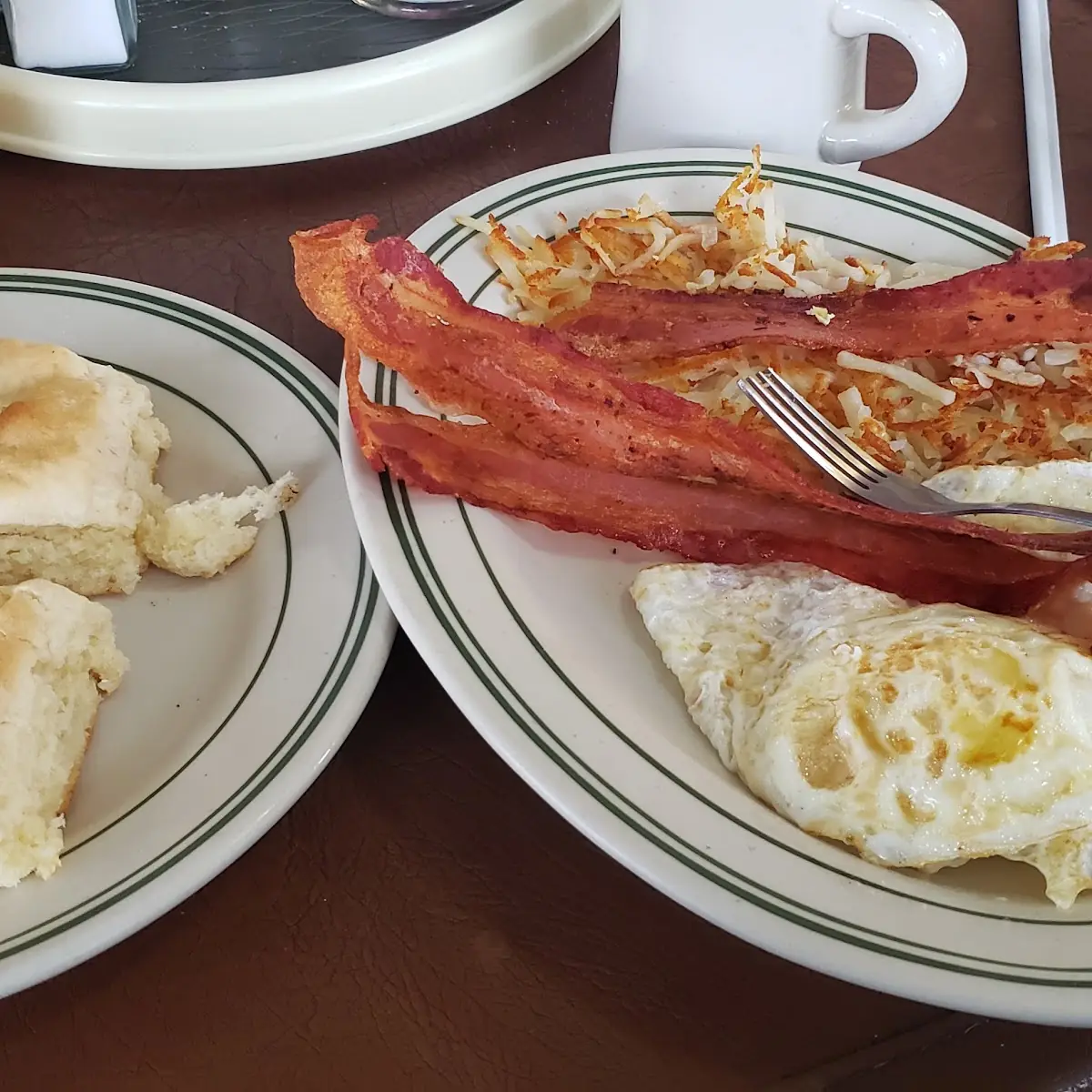 Eggs Bacon or Sausage Biscuits & Gravy