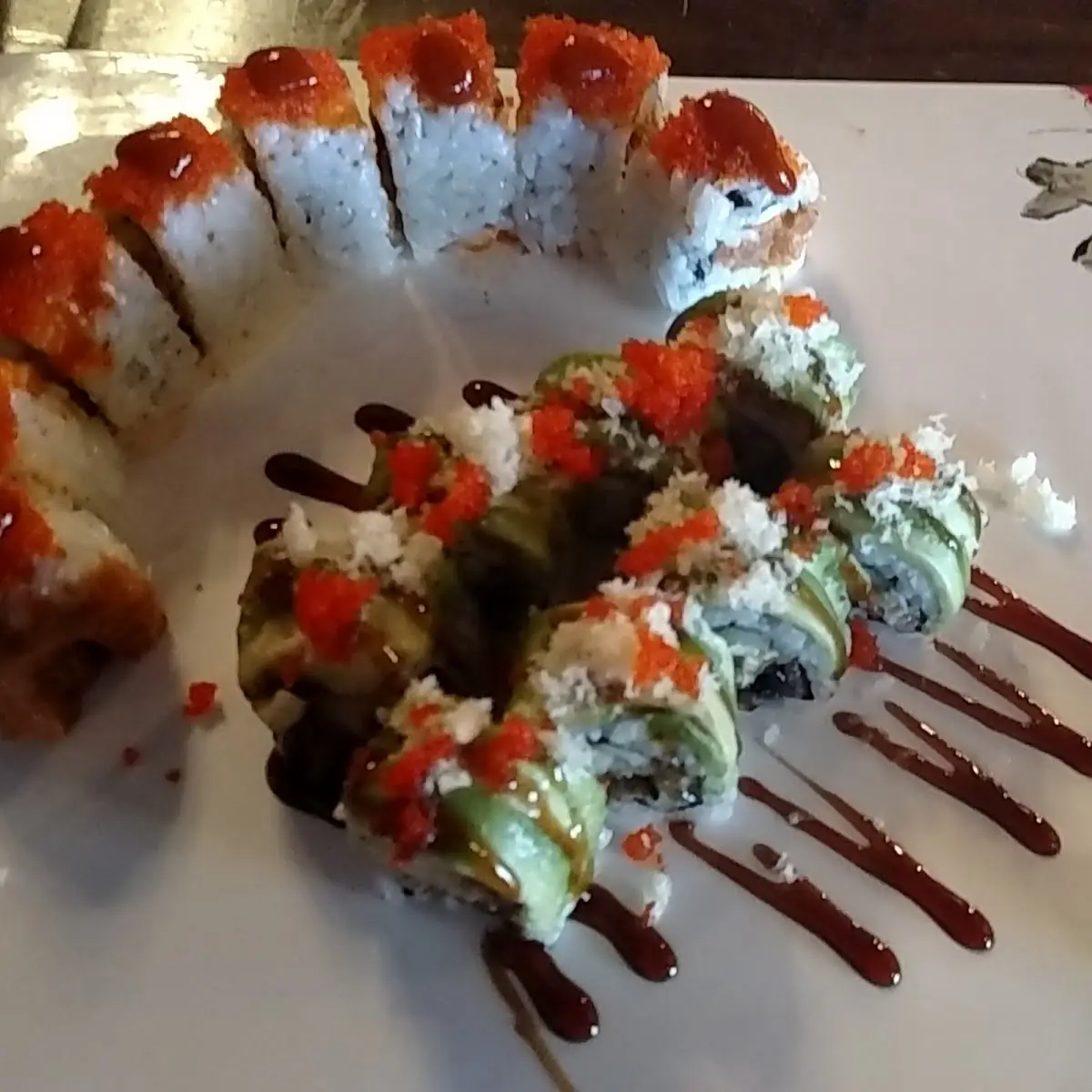 Dragon Roll and Volcano Roll