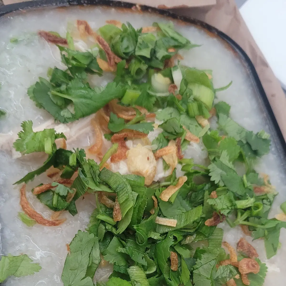 Chicken Rice Congee or Combination Pork Congee
