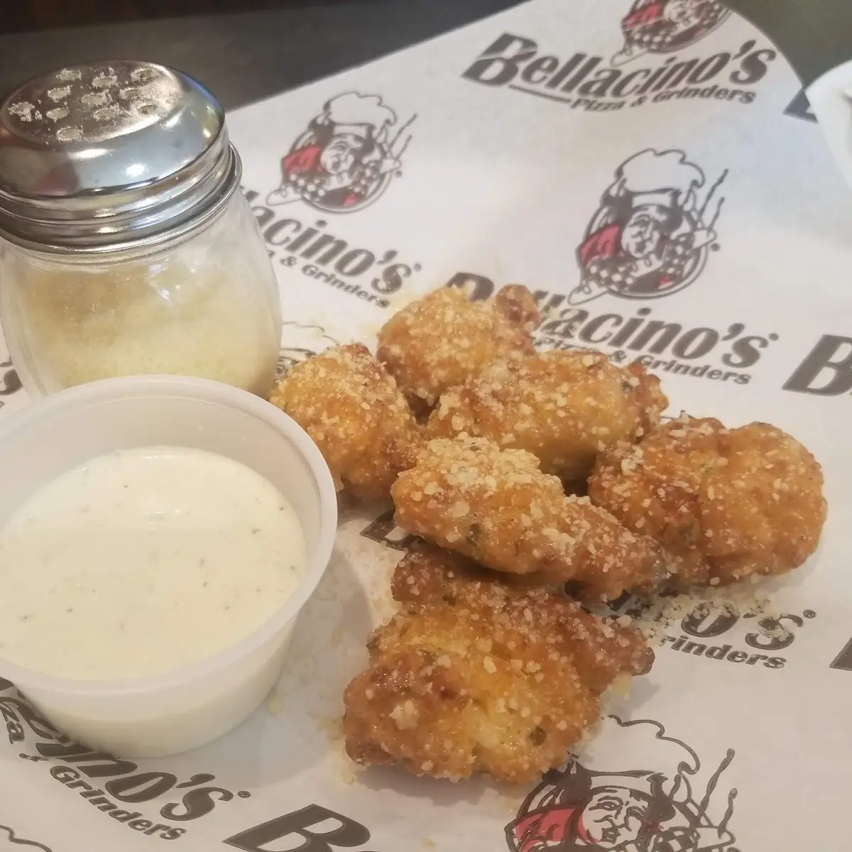 Boneless Chicken Wings in Garlic Parmesan