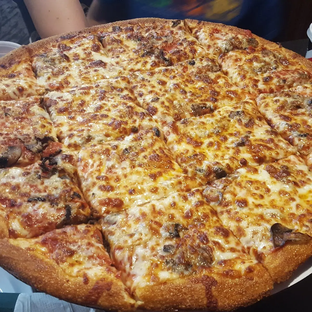 Large Pepperoni and Mushroom Pizza