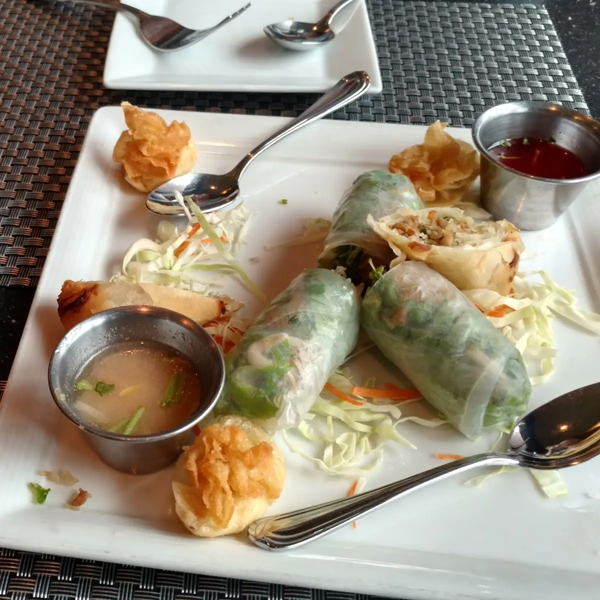Spring Rolls and Crab Rangoon