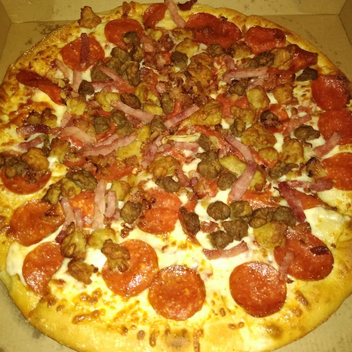Three Meat Lovers Pizza