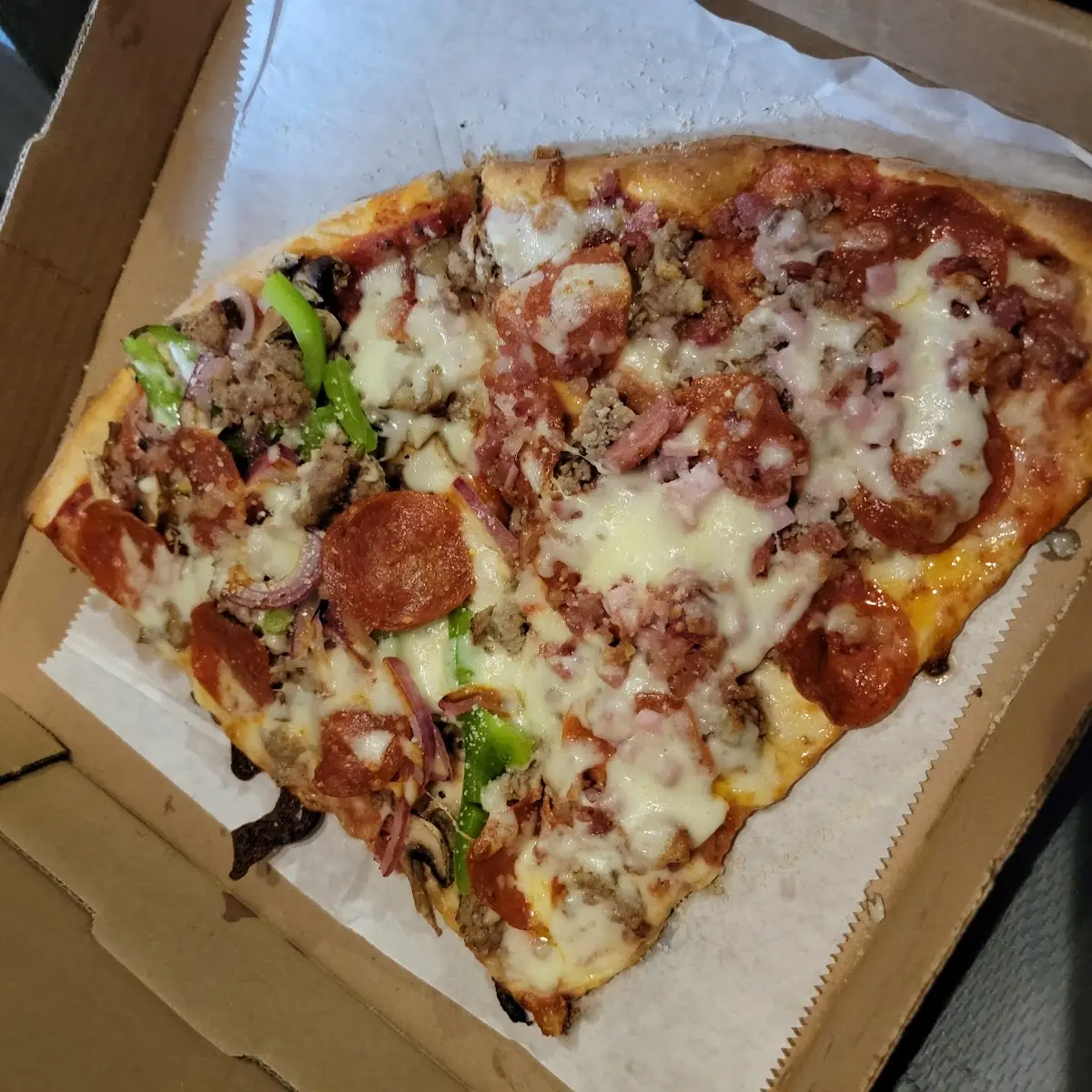 Meat Lovers Slice and Supreme Slice