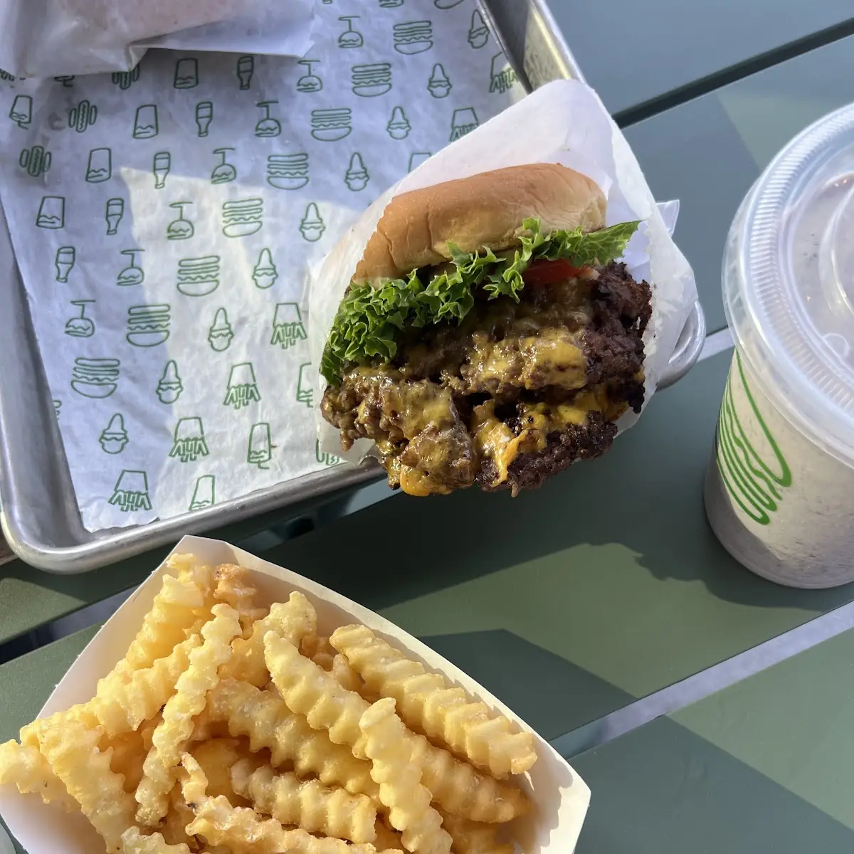 Shack Burger and Double Cheeseburger