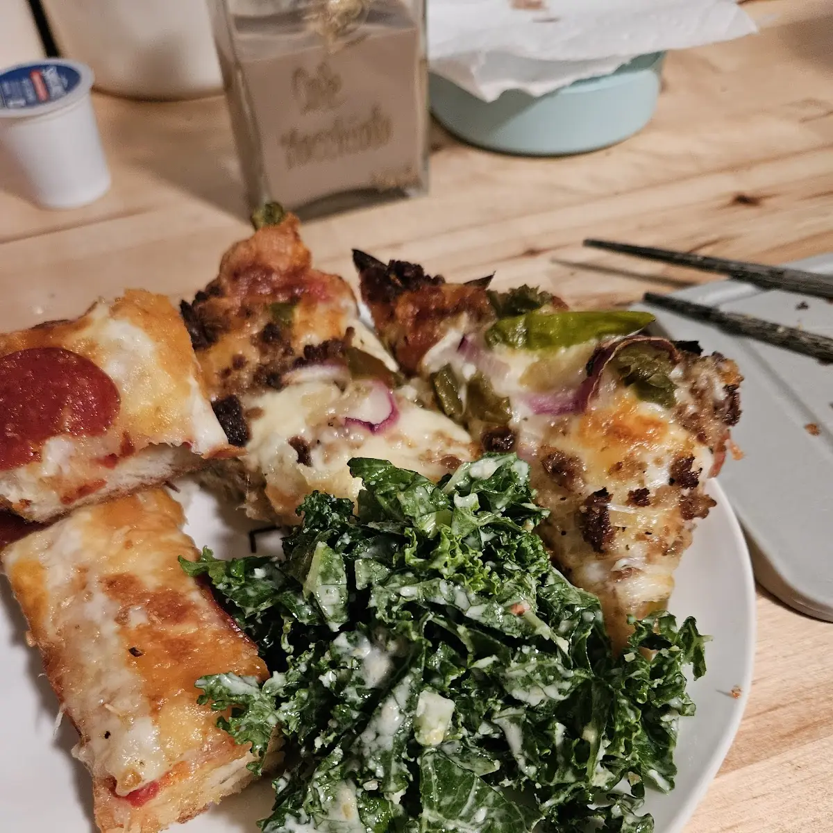 Kale Salad & Abe Froman's Pizza