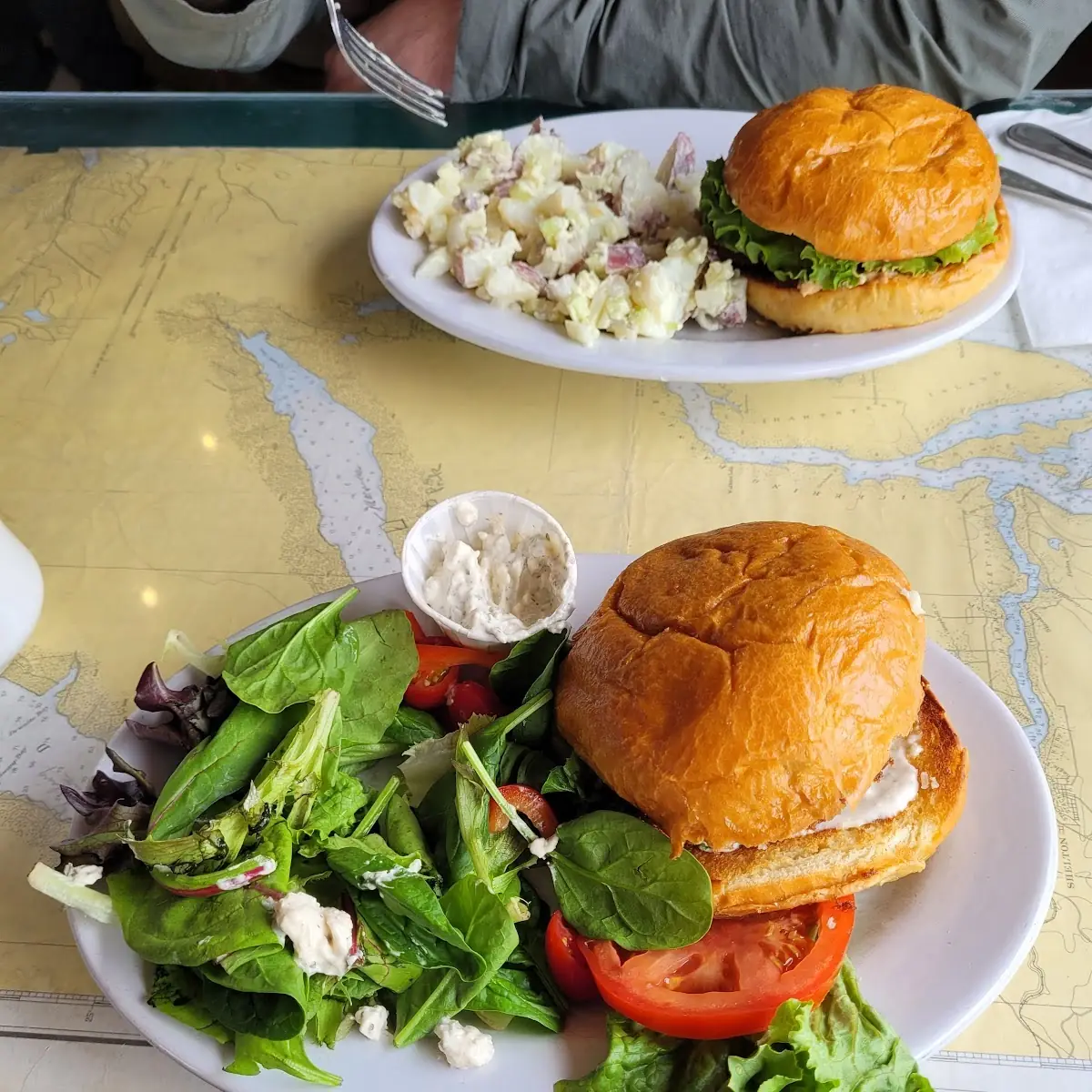 Fried Chicken Sandwich with Salad