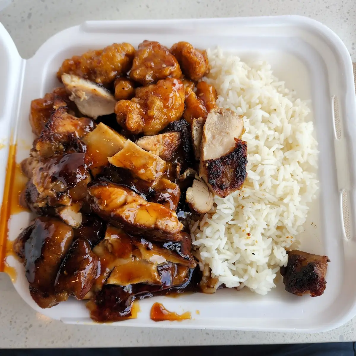Orange Chicken Chicken Teriyaki and White Rice
