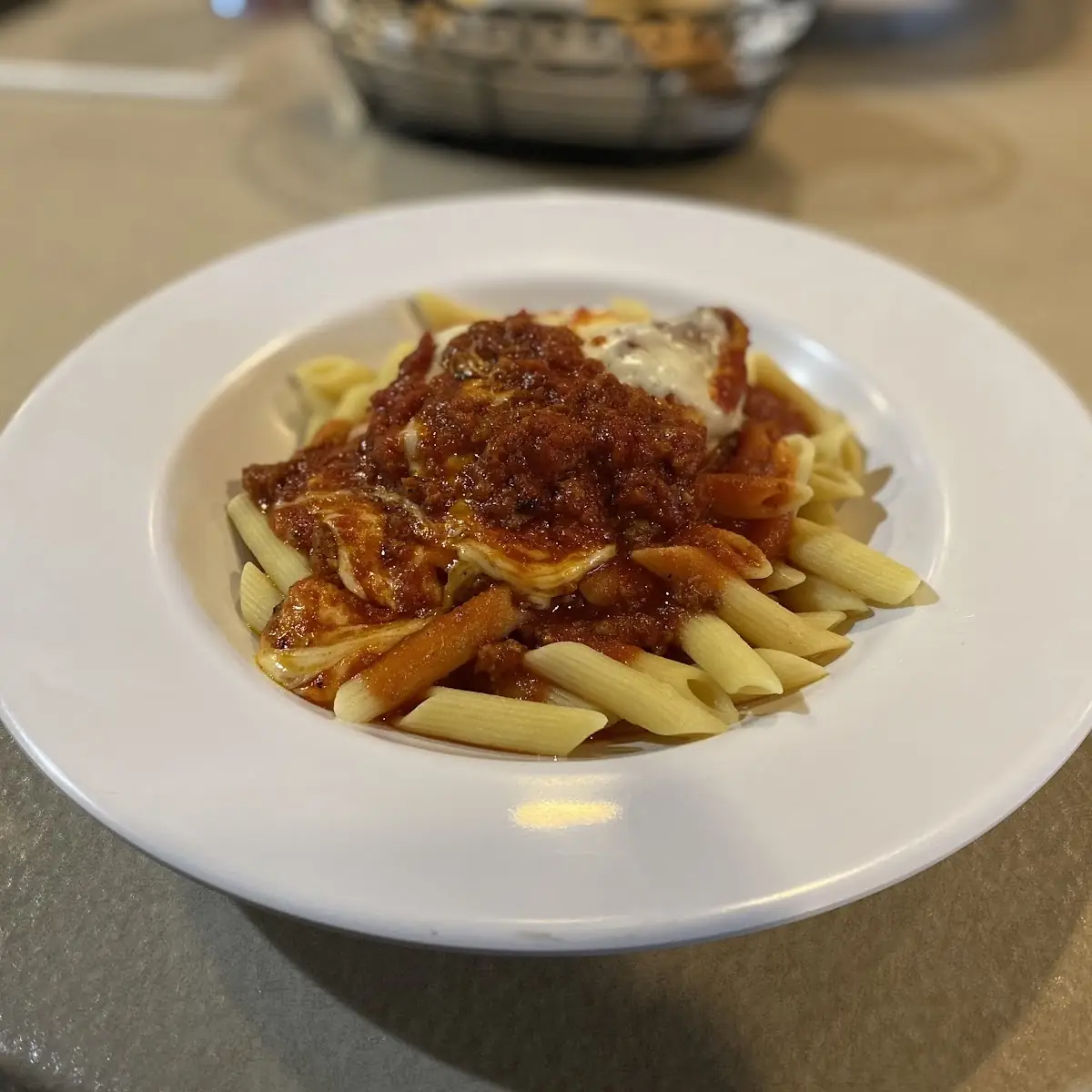 Chicken Parmesan Mostaccioli
