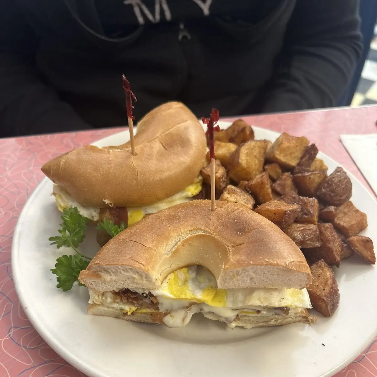 Bacon Egg and Cheese on a Plain Bagel