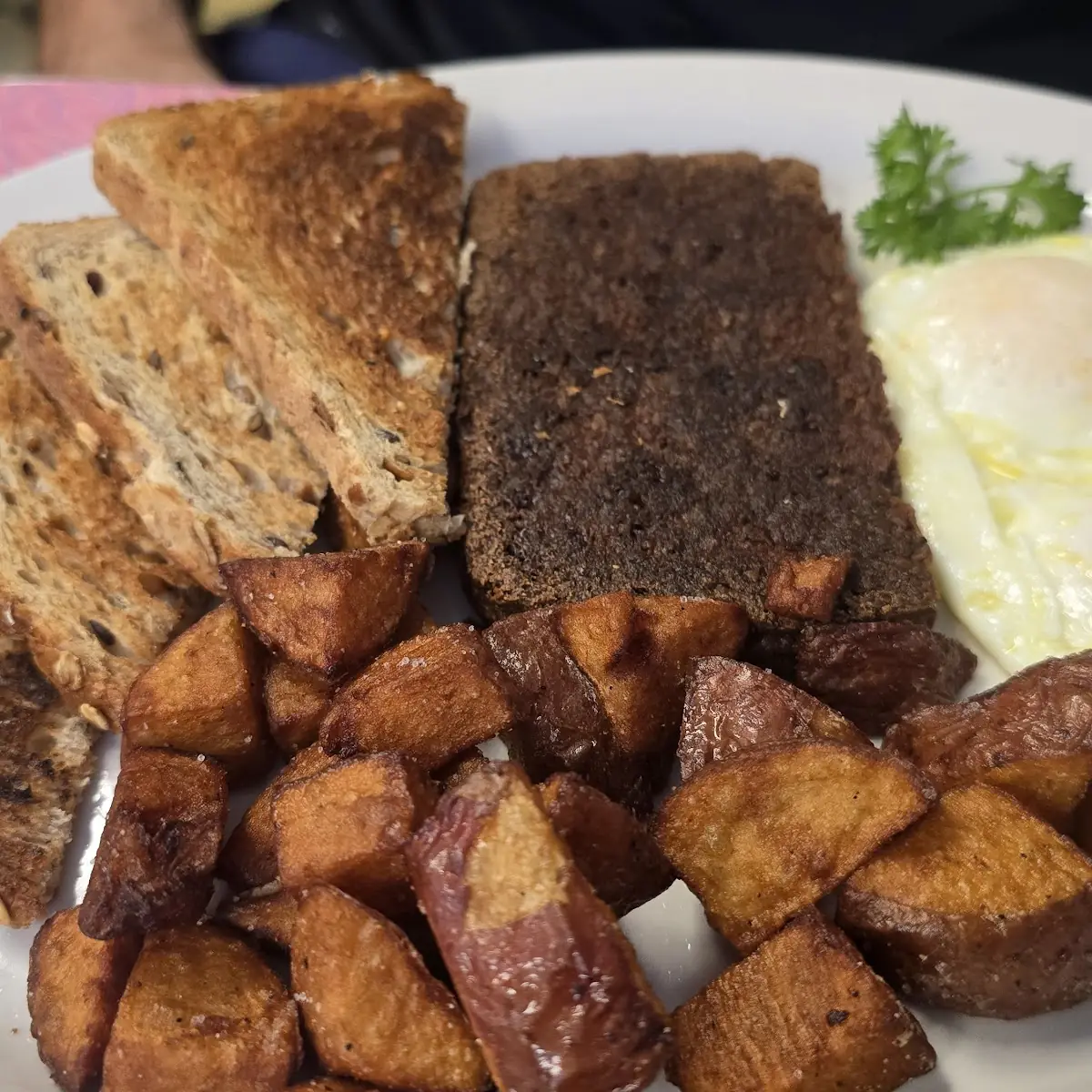 Two Eggs with Bacon Scrapple