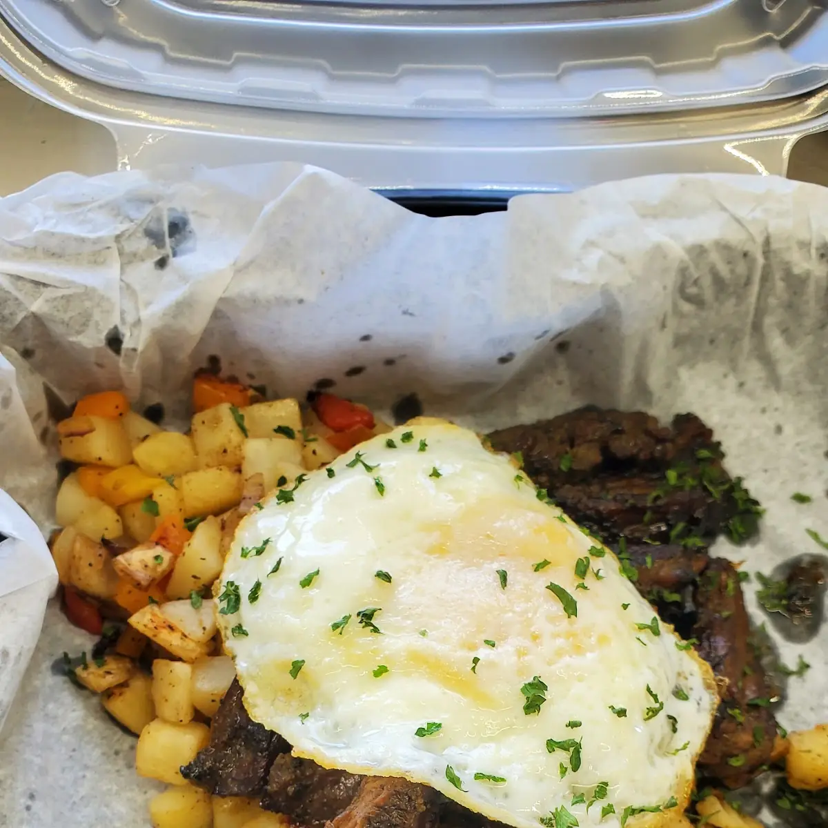 Steak Eggs and Potatoes Bowl