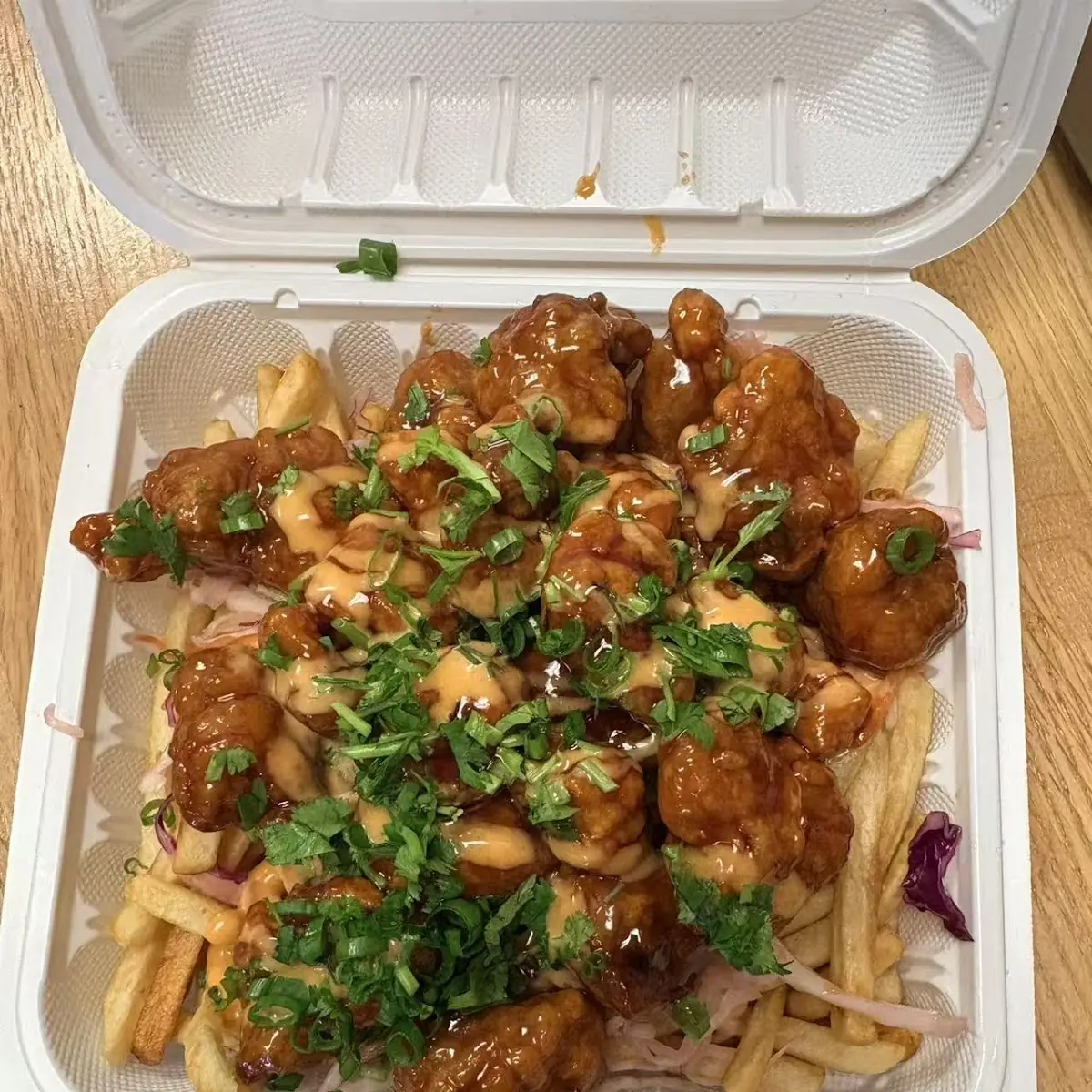 Popcorn Chicken with French Fries