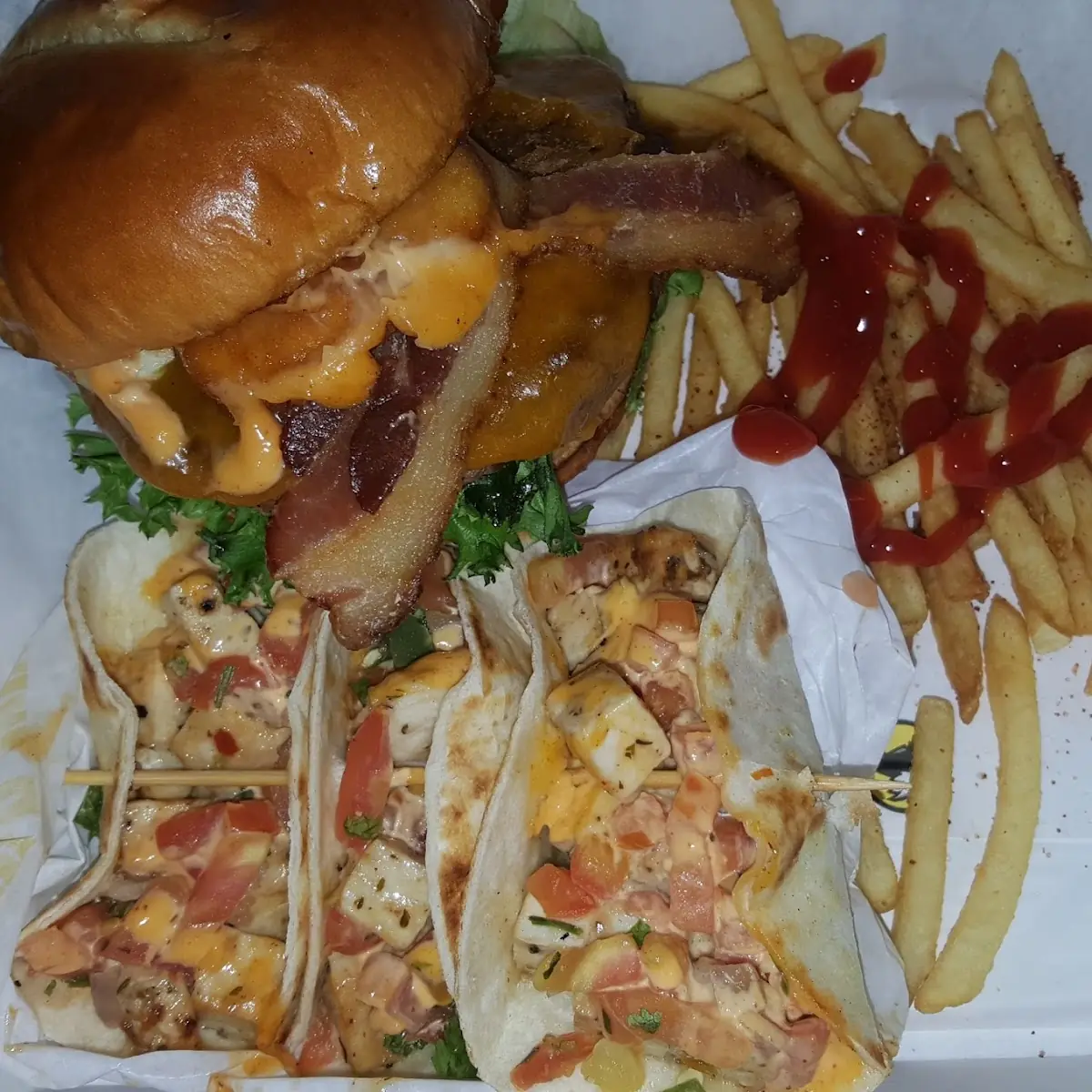 Cheese Curd Bacon Burger