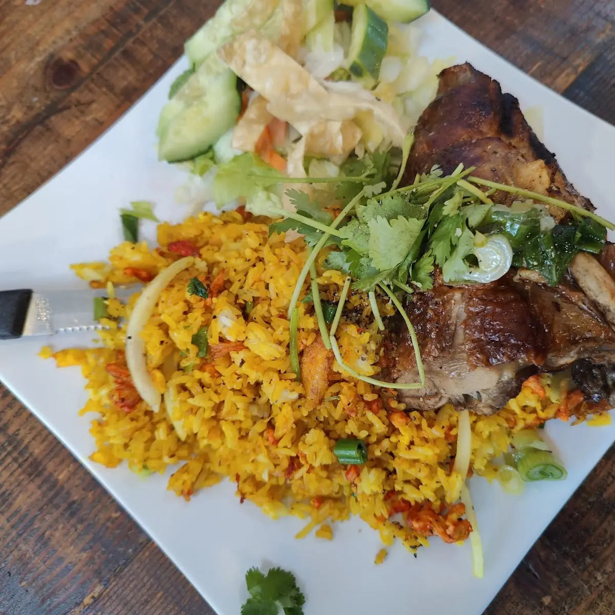 Roast Duck with Curry Fried Rice