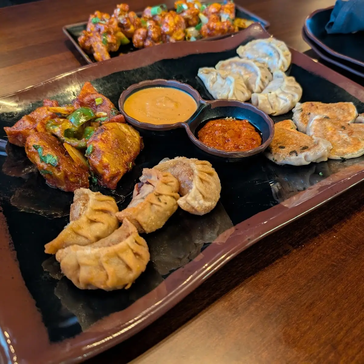 Steamed and Fried Momo Platter