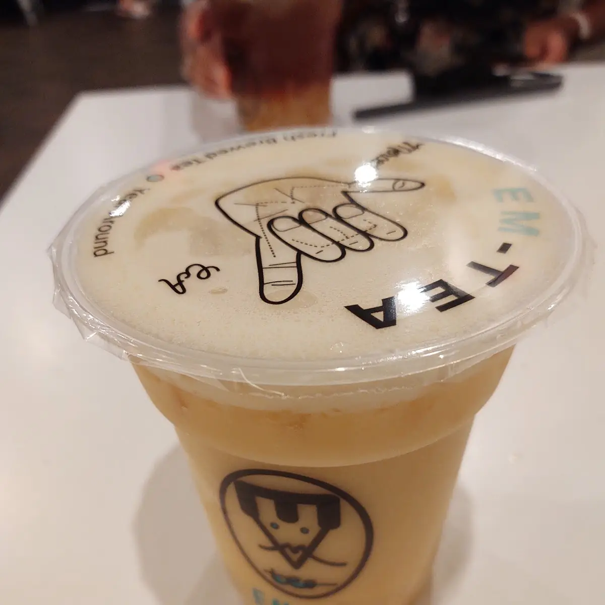 Passion Fruit Green Milk Tea with Lychee Jelly