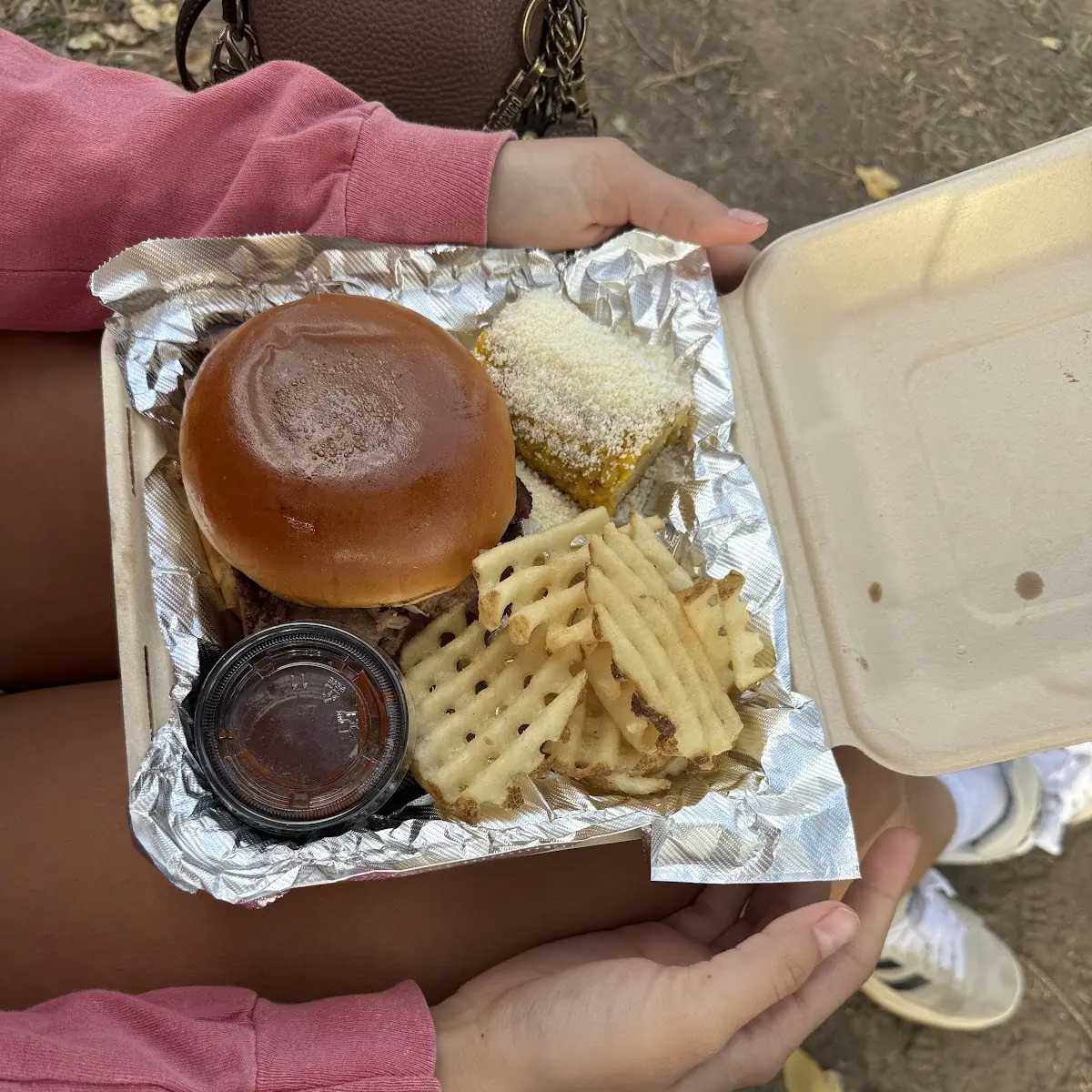 Brisket Sandwich with Corn