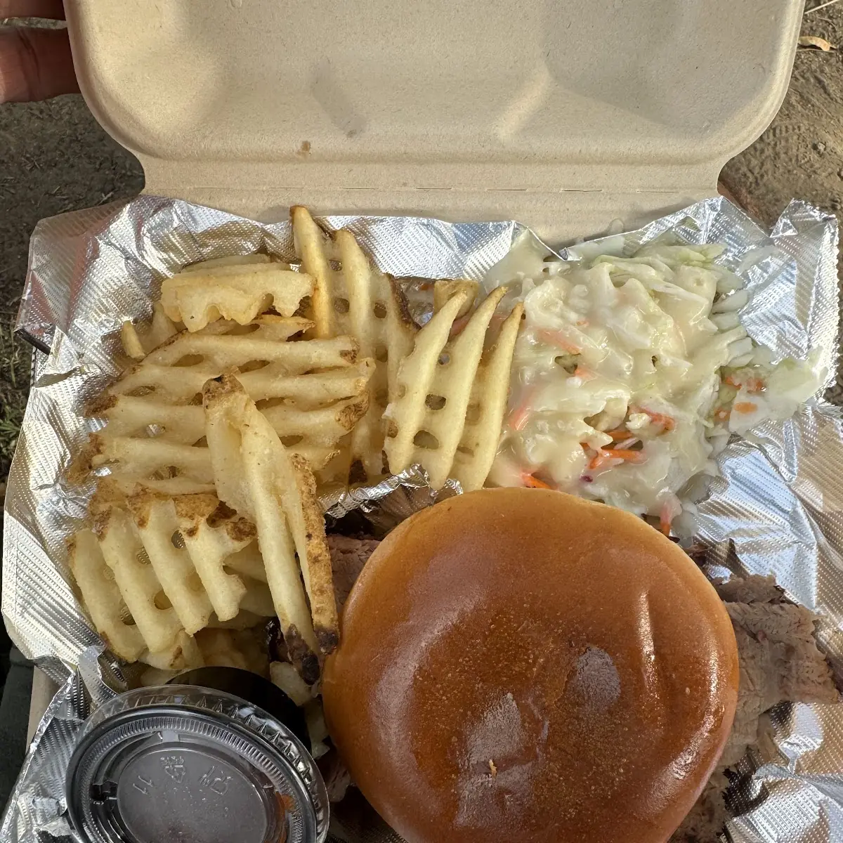 Waffle Fries and Coleslaw