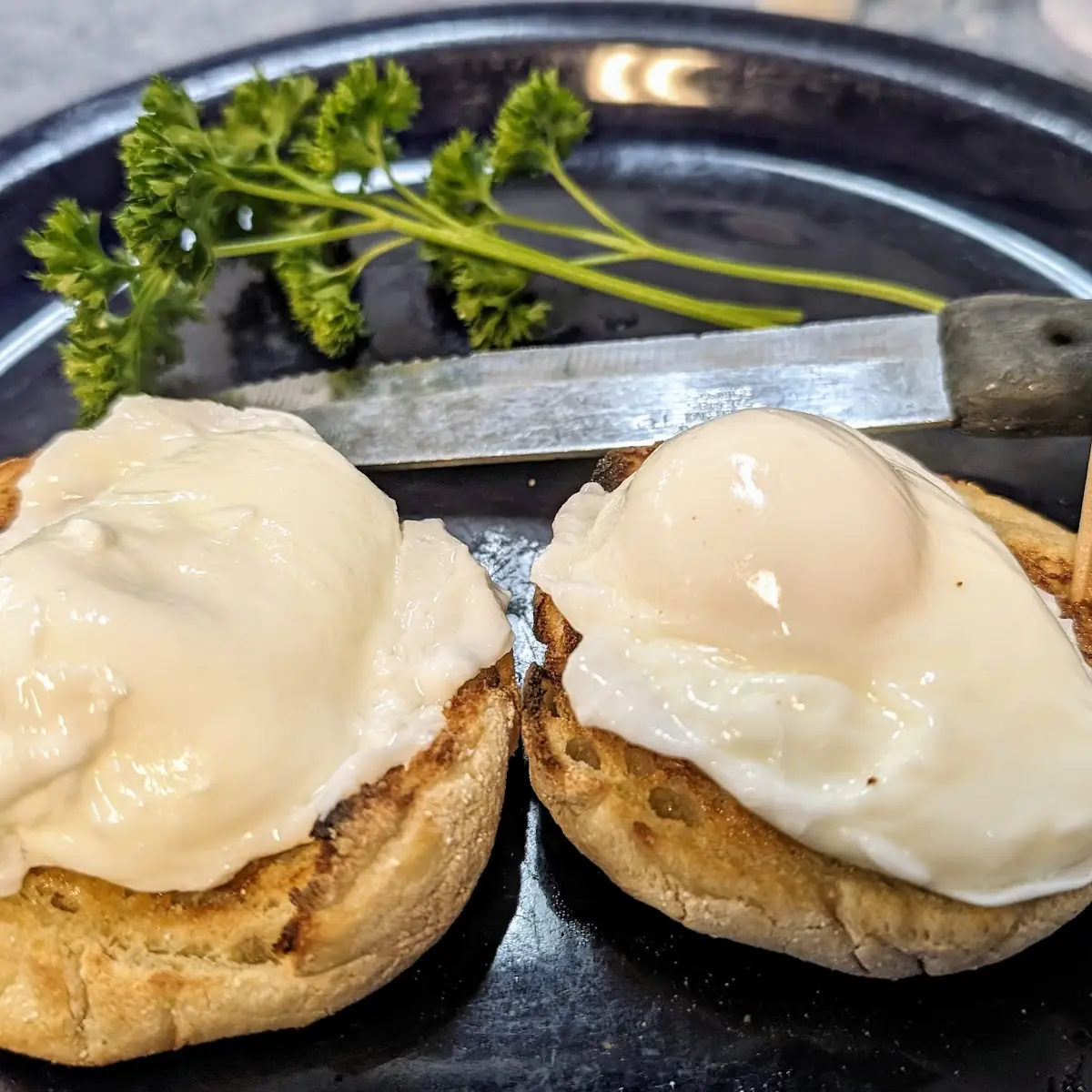 Amber's 2 Poached Eggs on and English Muffin