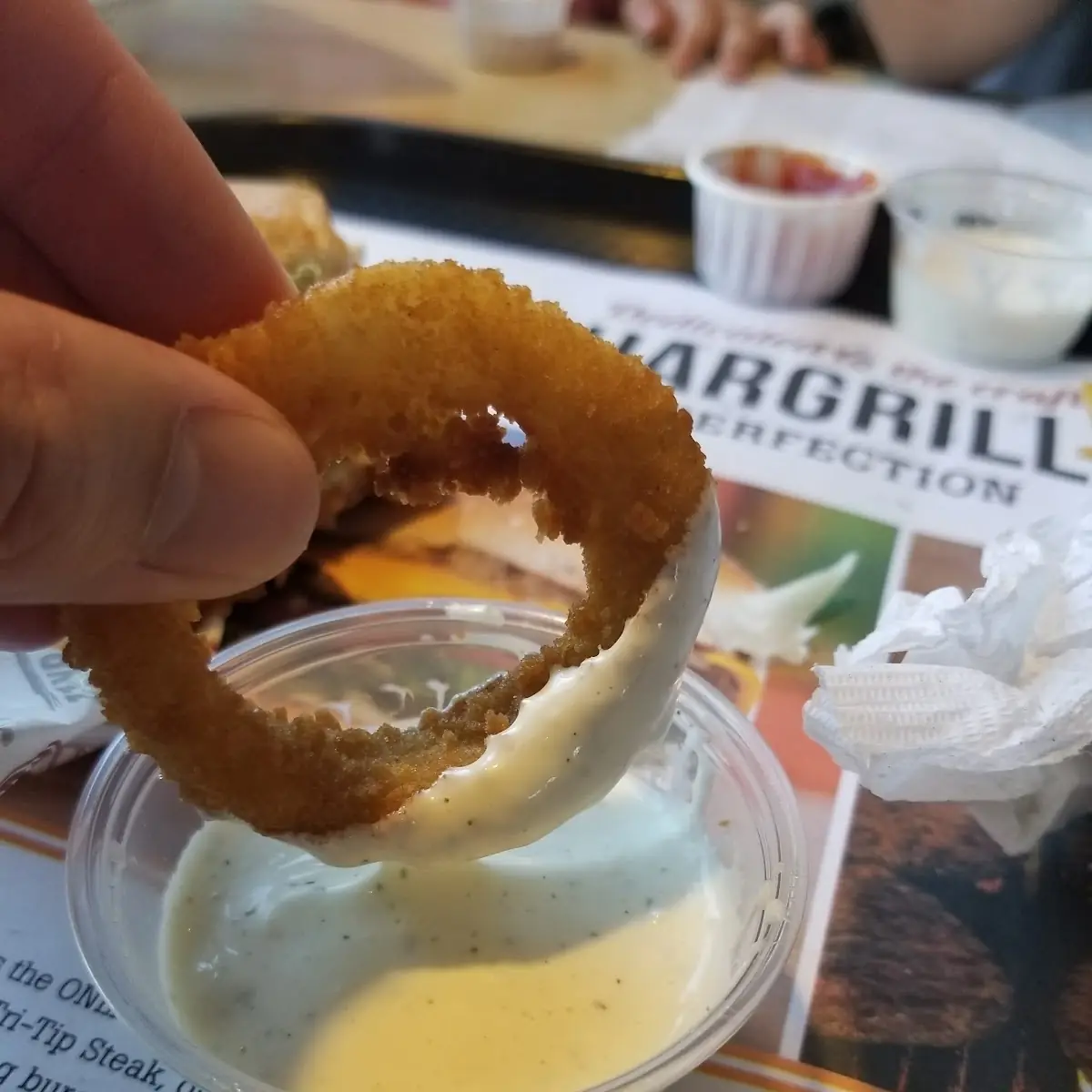 Onion Rings with Ranch Dressing