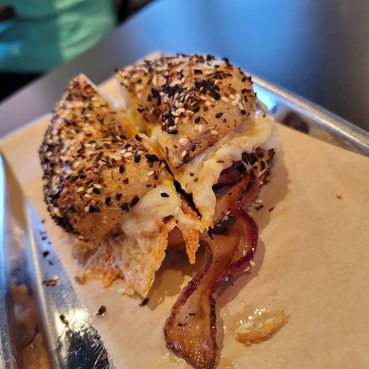 Everything Bagel w Egg Bacon Cheese