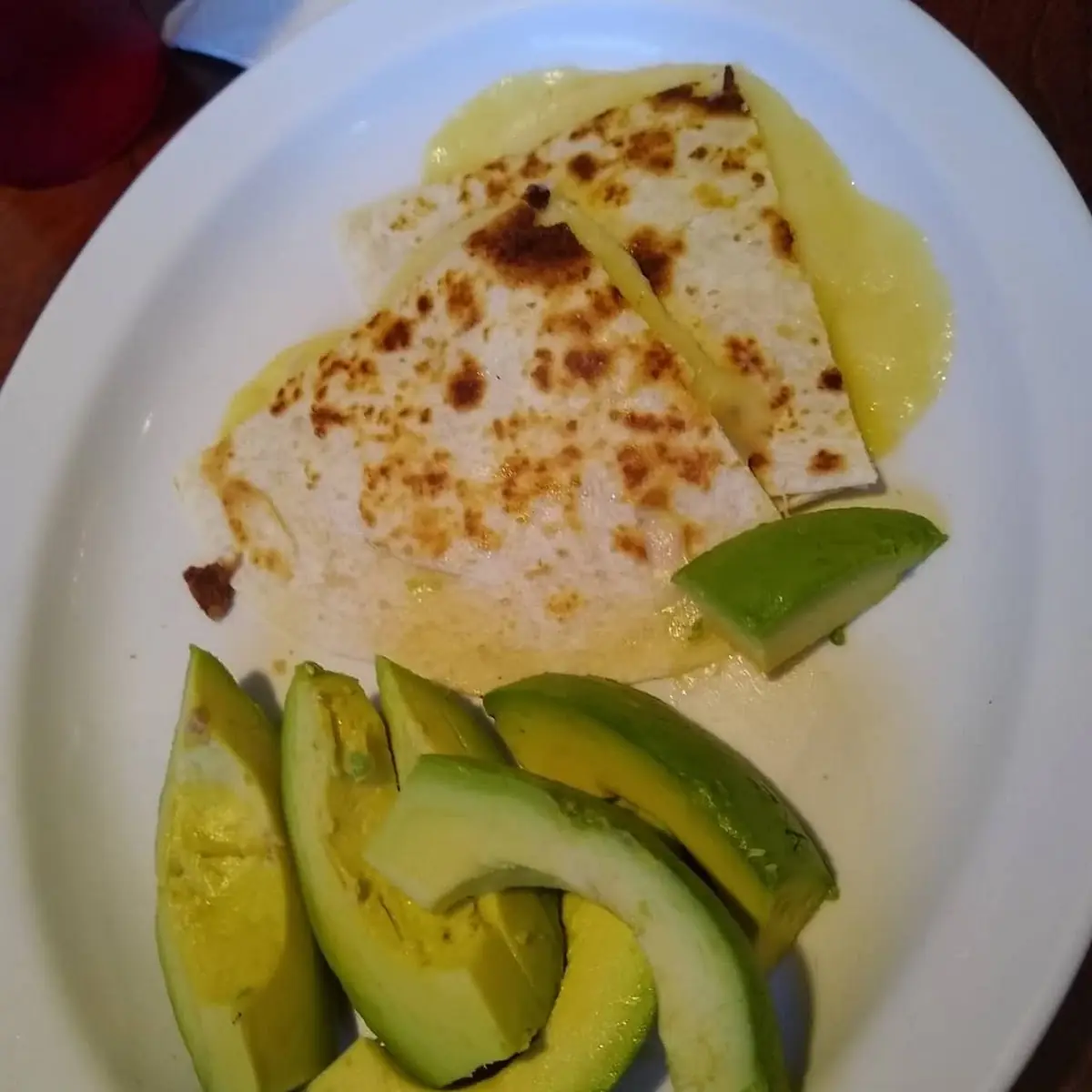 Cheese Quesadilla with a Side of Avocado