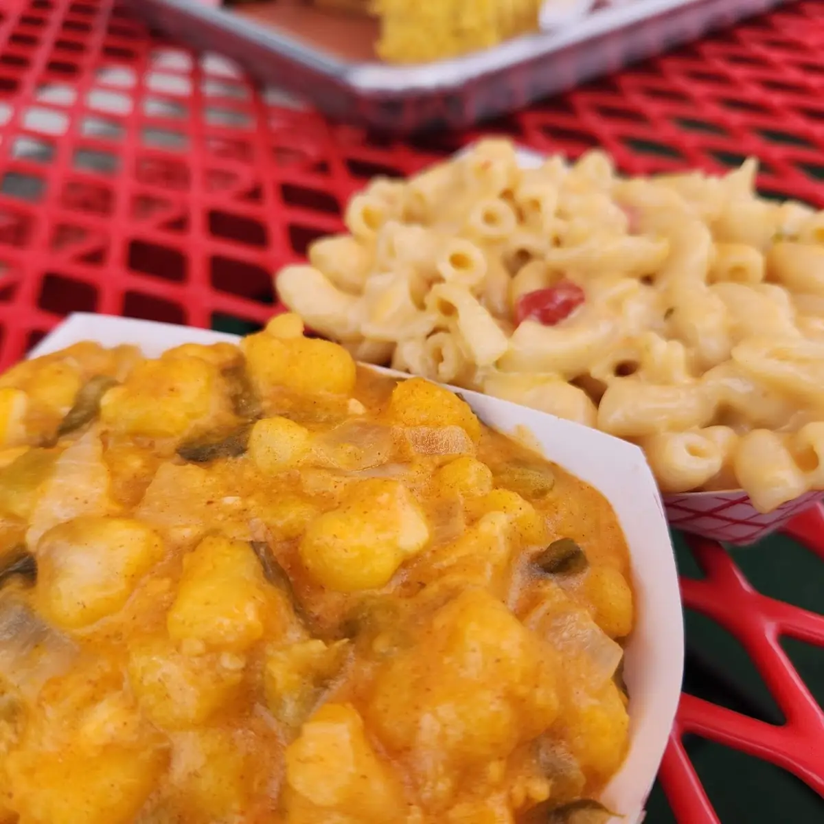 Hominy and Mac & Cheese