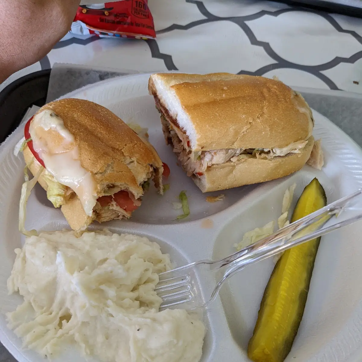 BBQ Chicken Sub and Mashed Potato Salad