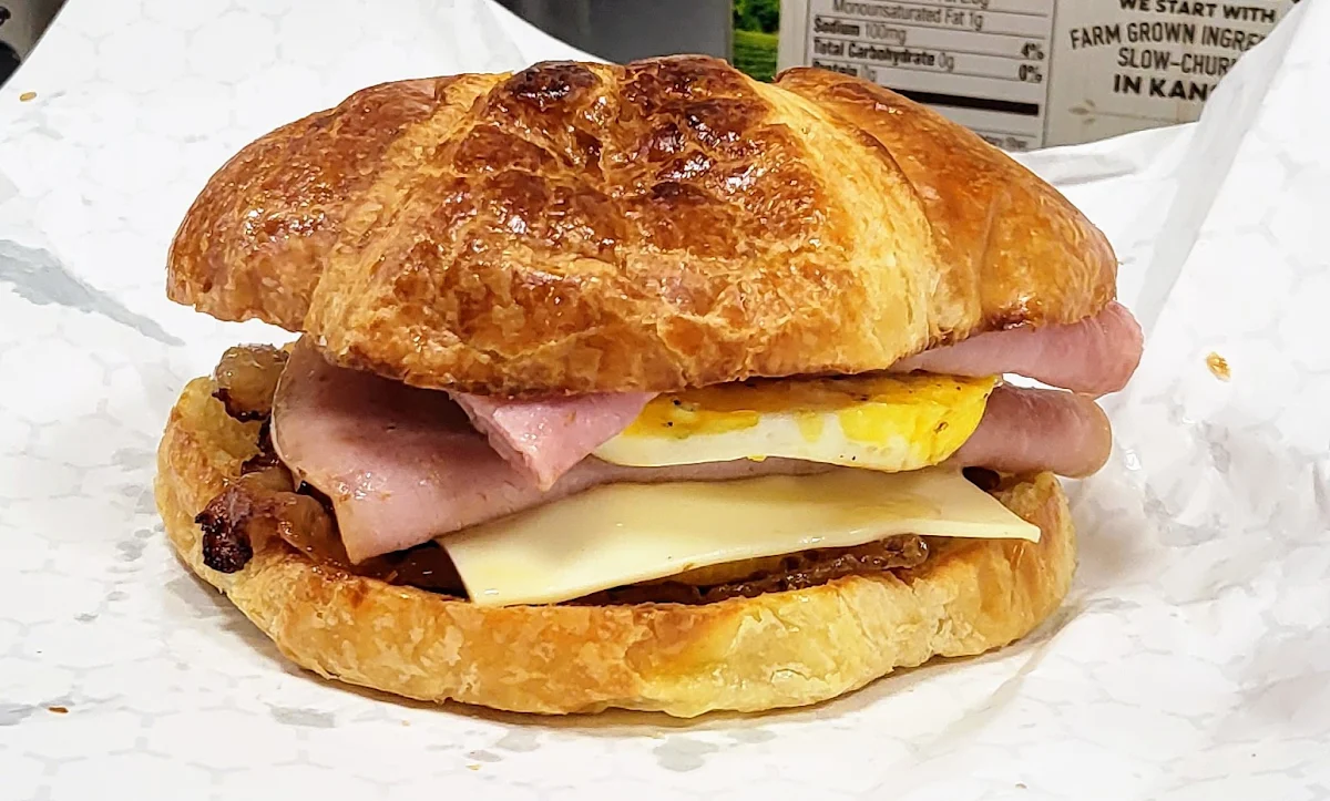 Ham Egg and Cheese on Croissant