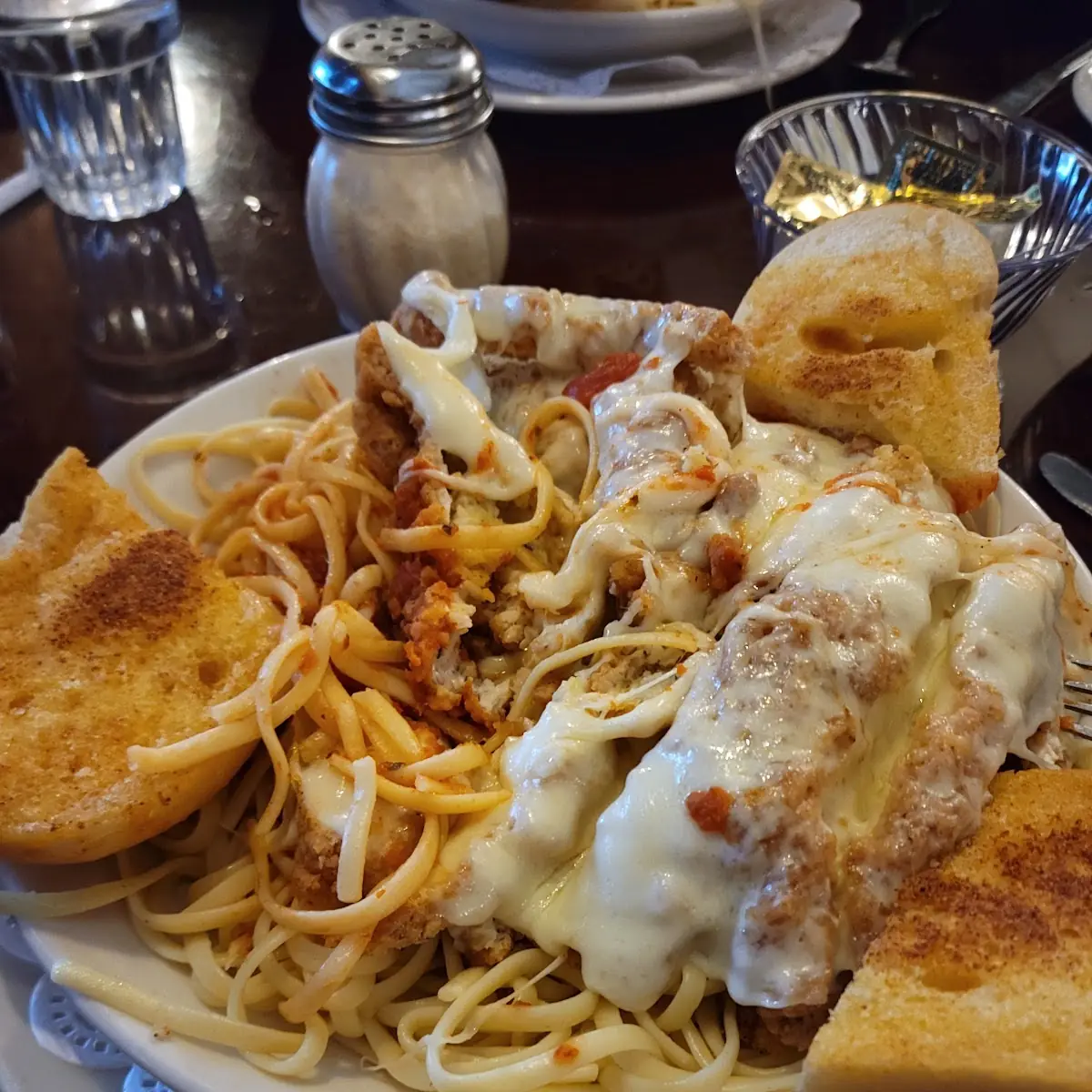 Chicken Parmesan and Garlic Bread