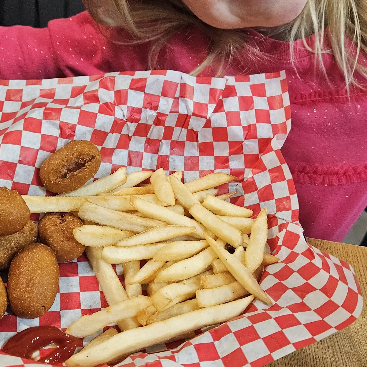 Corn Dog and Fries