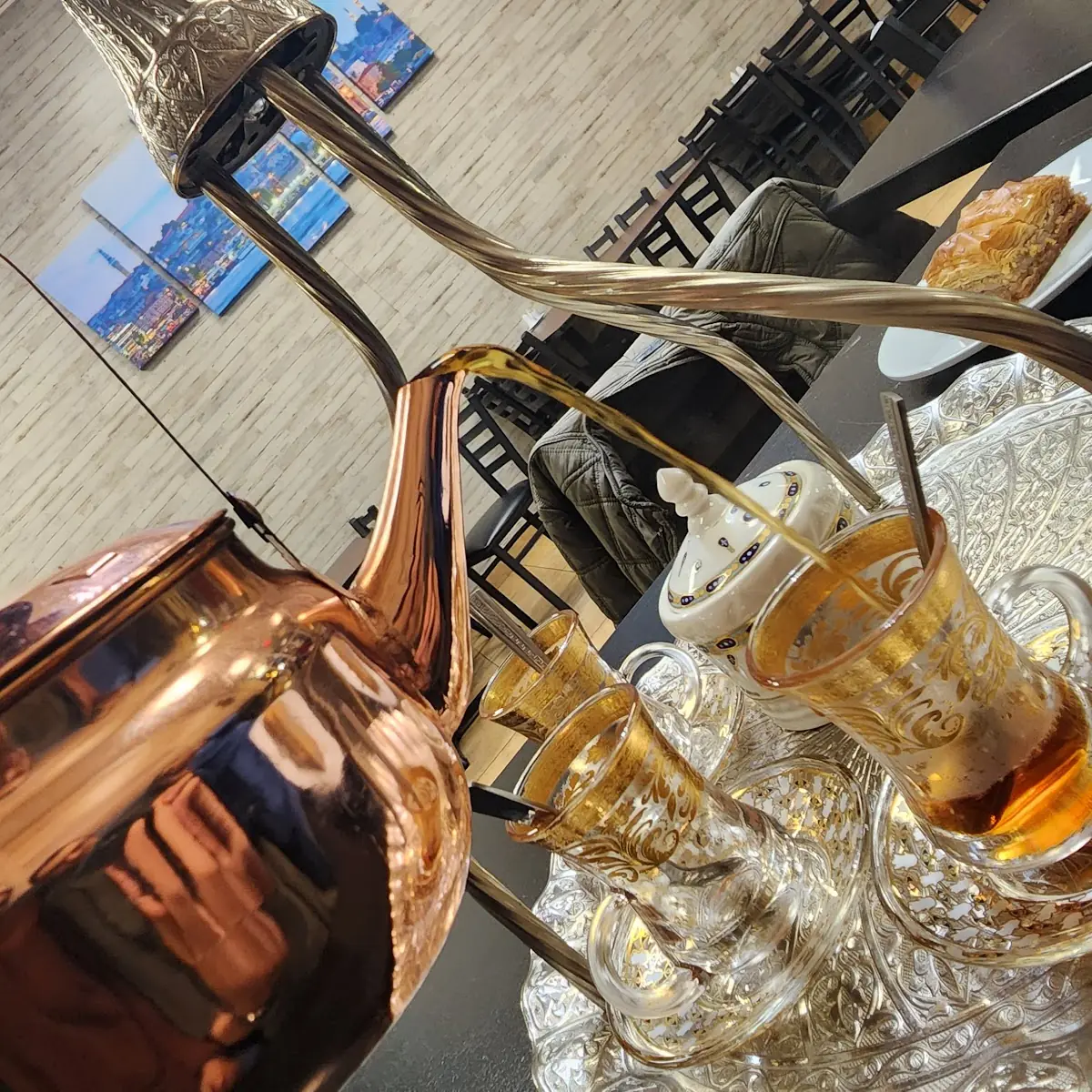Pot of Hot Turkish Tea