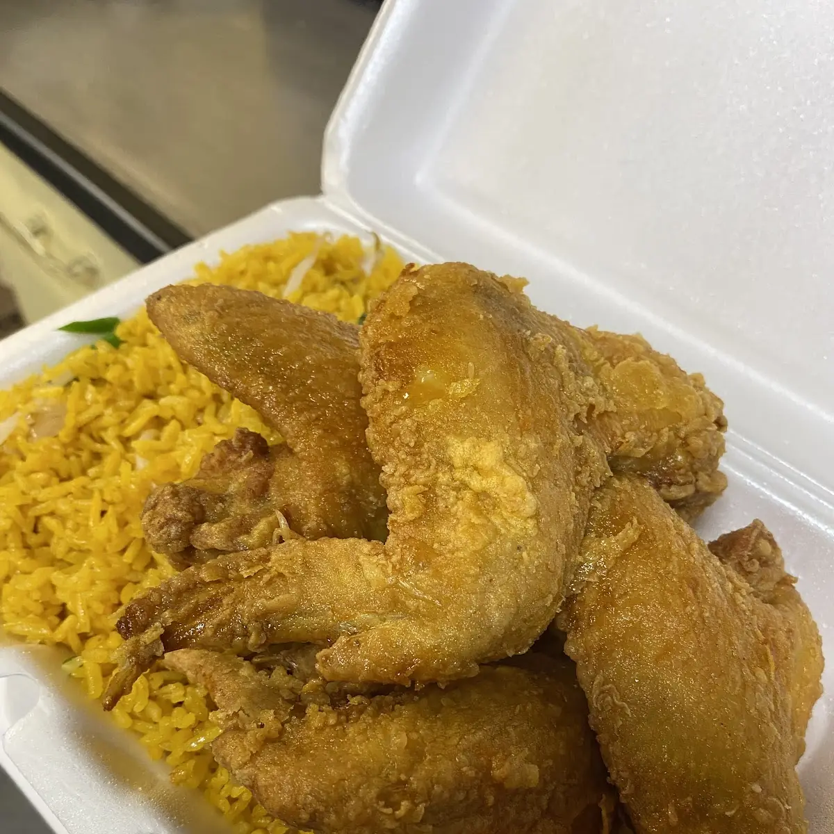 Chicken Wings w Onion Fried Rice