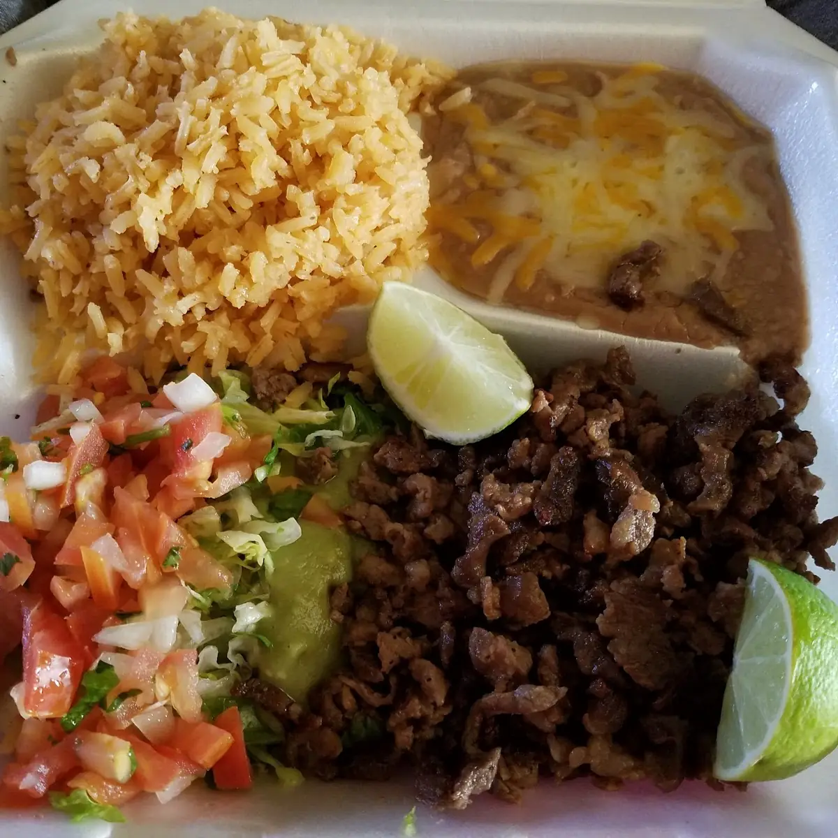 Carne Asada Rice and Beans and Cheese