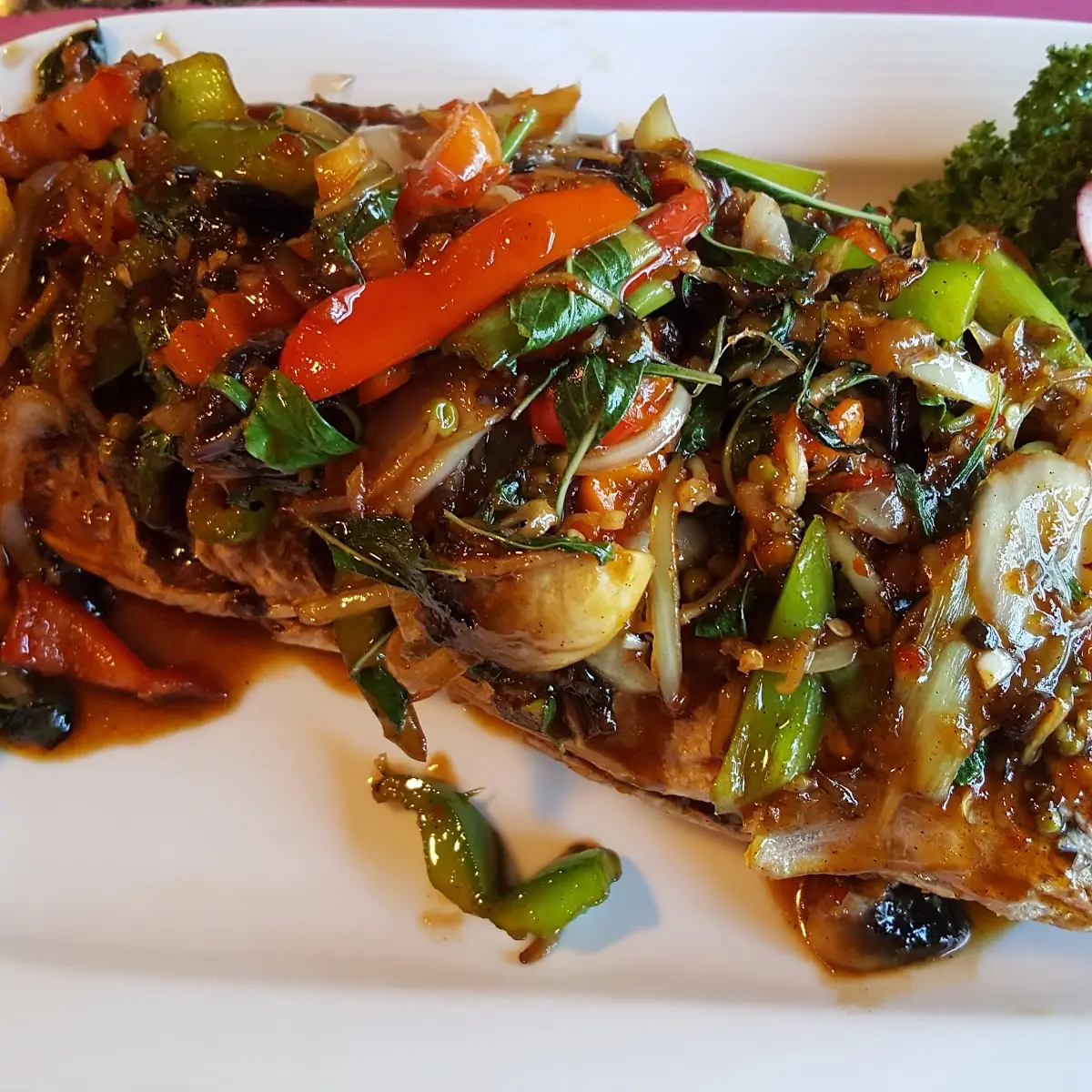 Pla Lard Prik Fish with Chili Sauce