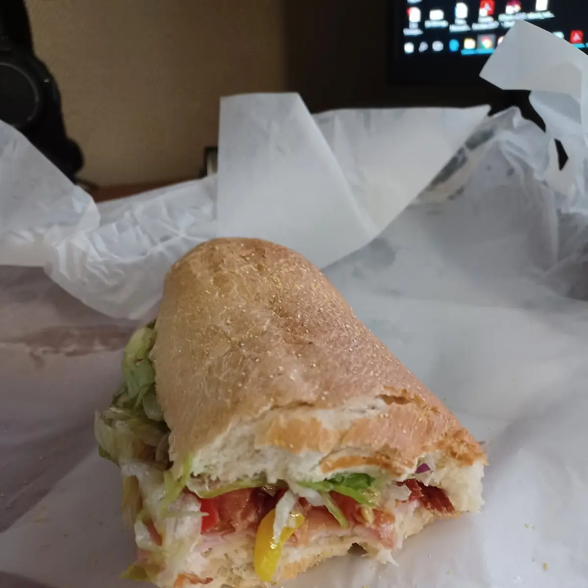 Ham Cheese and Bacon Sandwich