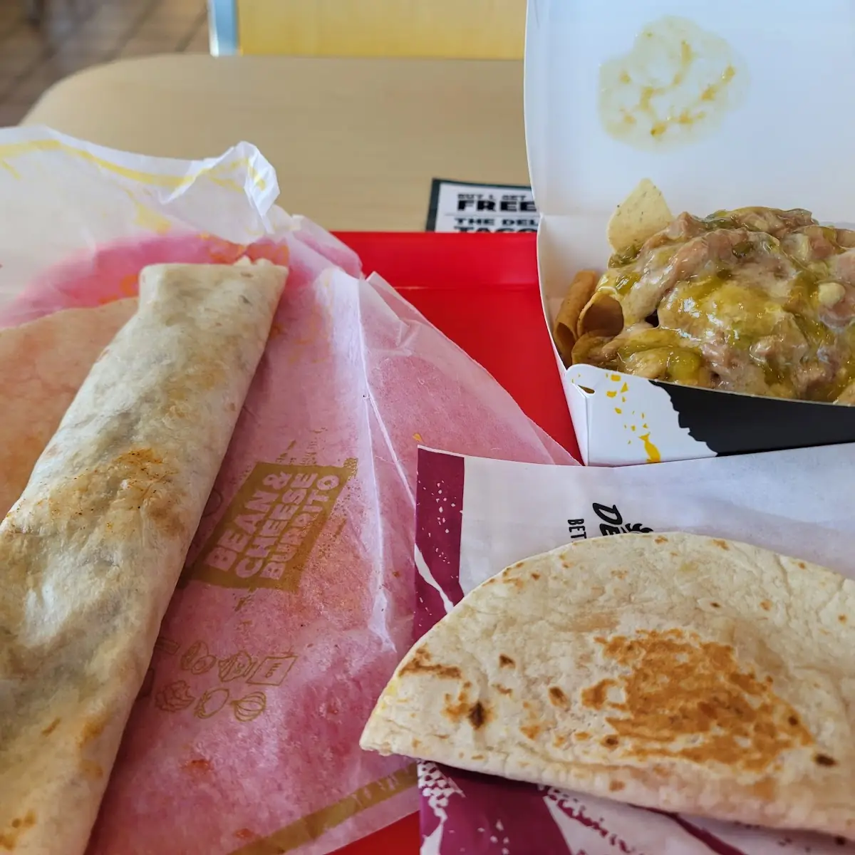 Bean and Cheese Burrito Cheese Quesadilla 3 Layer Nachos
