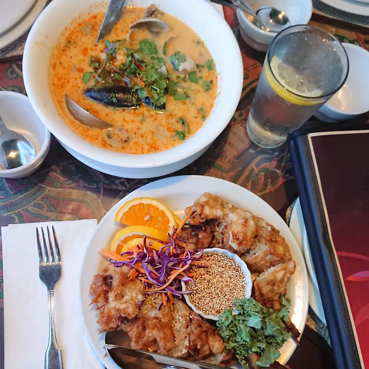 Stuffed Chicken Wings and Tom Kha Gai Soup