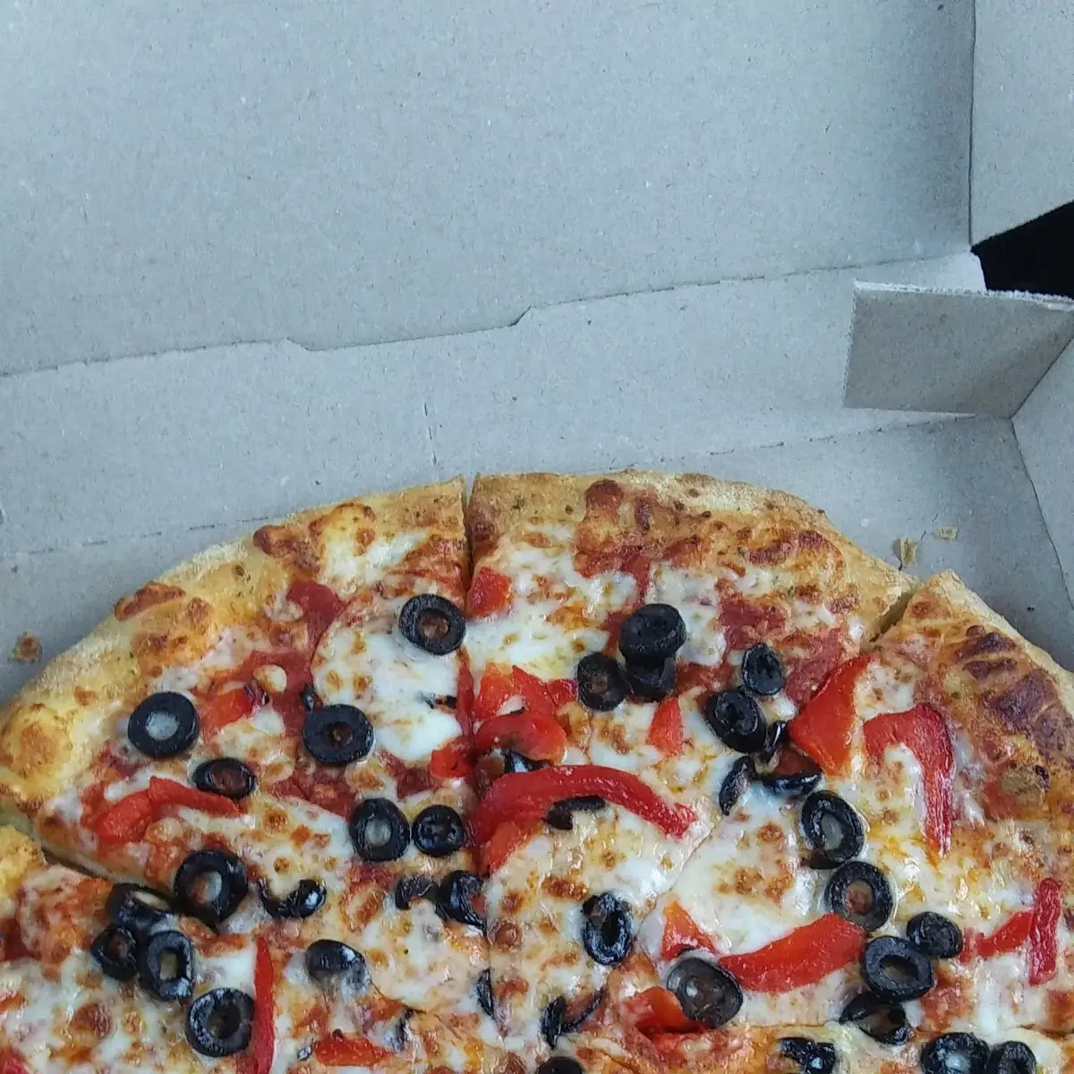 Black Olive and Roasted Red Pepper Pizza